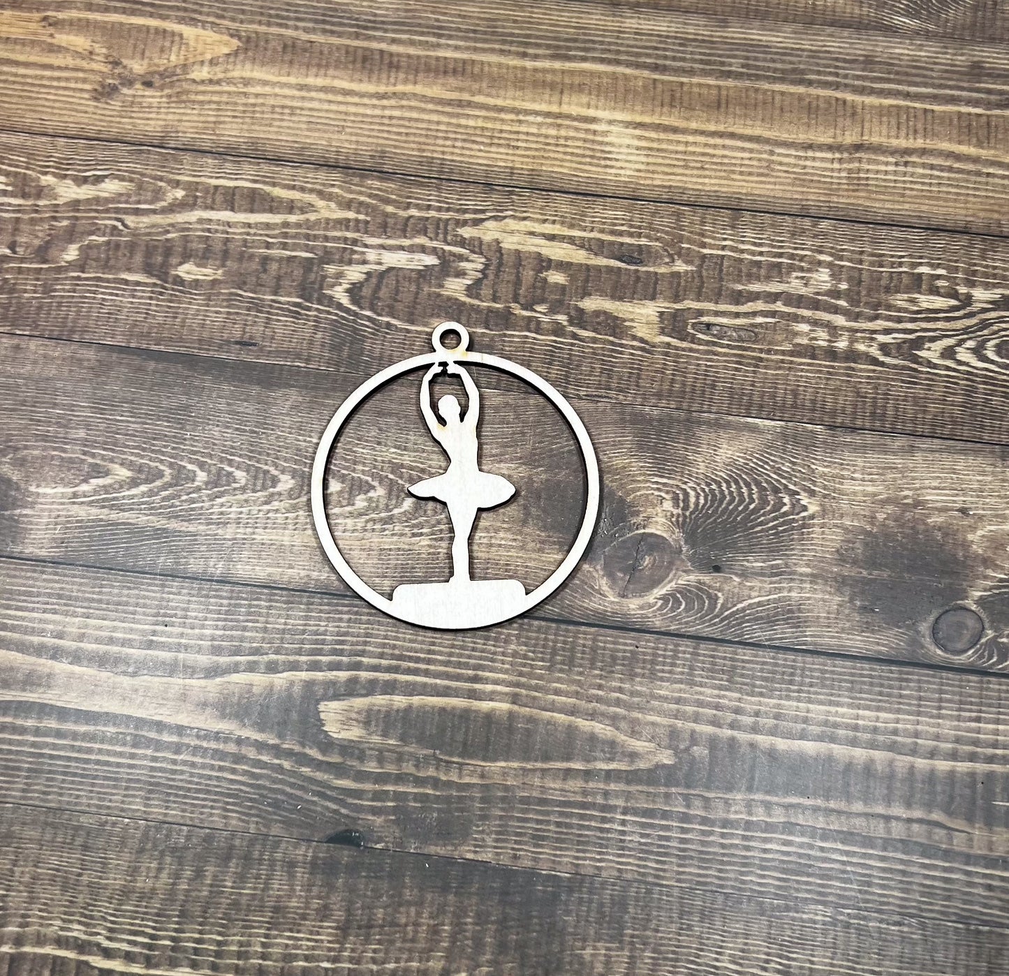 Ballet Wooden Sports Ornament, Sports Ornament, Engraved Ornament, Laser Engraved Wood Ornament