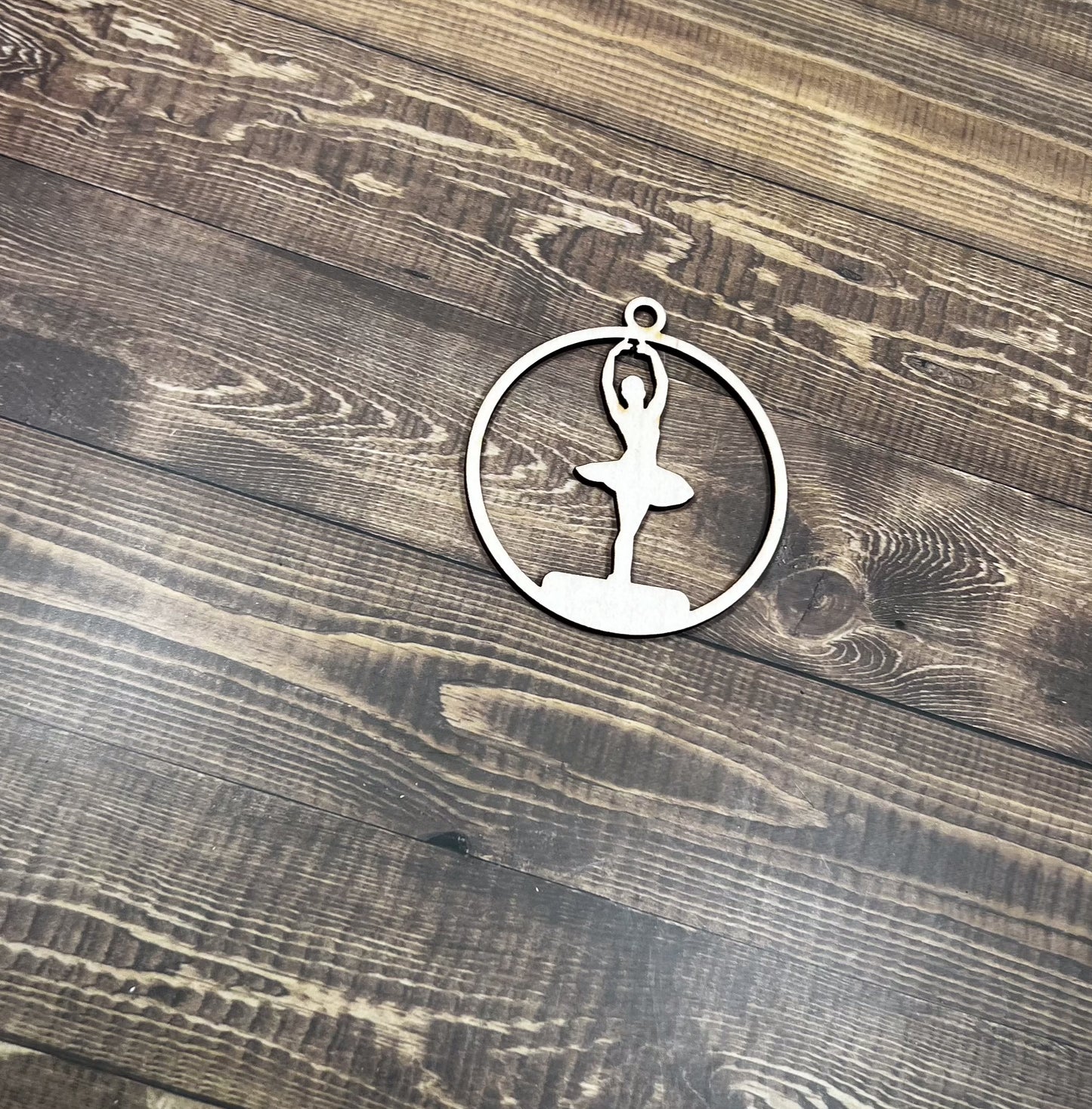 Ballet Wooden Sports Ornament, Sports Ornament, Engraved Ornament, Laser Engraved Wood Ornament