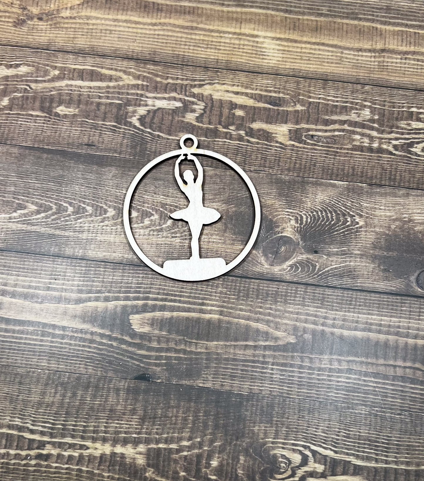 Ballet Wooden Sports Ornament, Sports Ornament, Engraved Ornament, Laser Engraved Wood Ornament