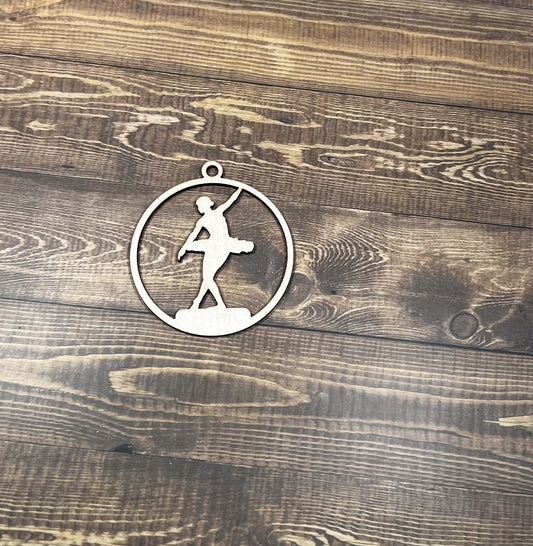 Ballet Wooden Sports Ornament, Sports Ornament, Engraved Ornament, Laser Engraved Wood Ornament