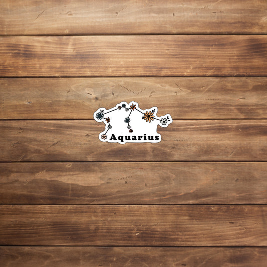 Floral Zodiac Aquarius Stickers