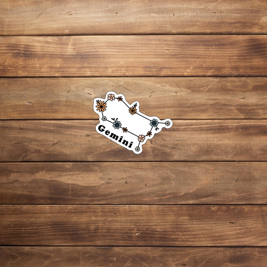 Floral Zodiac Gemini Stickers