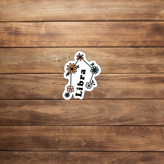 Floral Zodiac Libra Stickers
