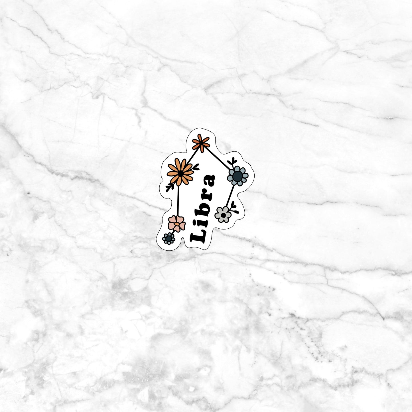 Floral Zodiac Libra Stickers