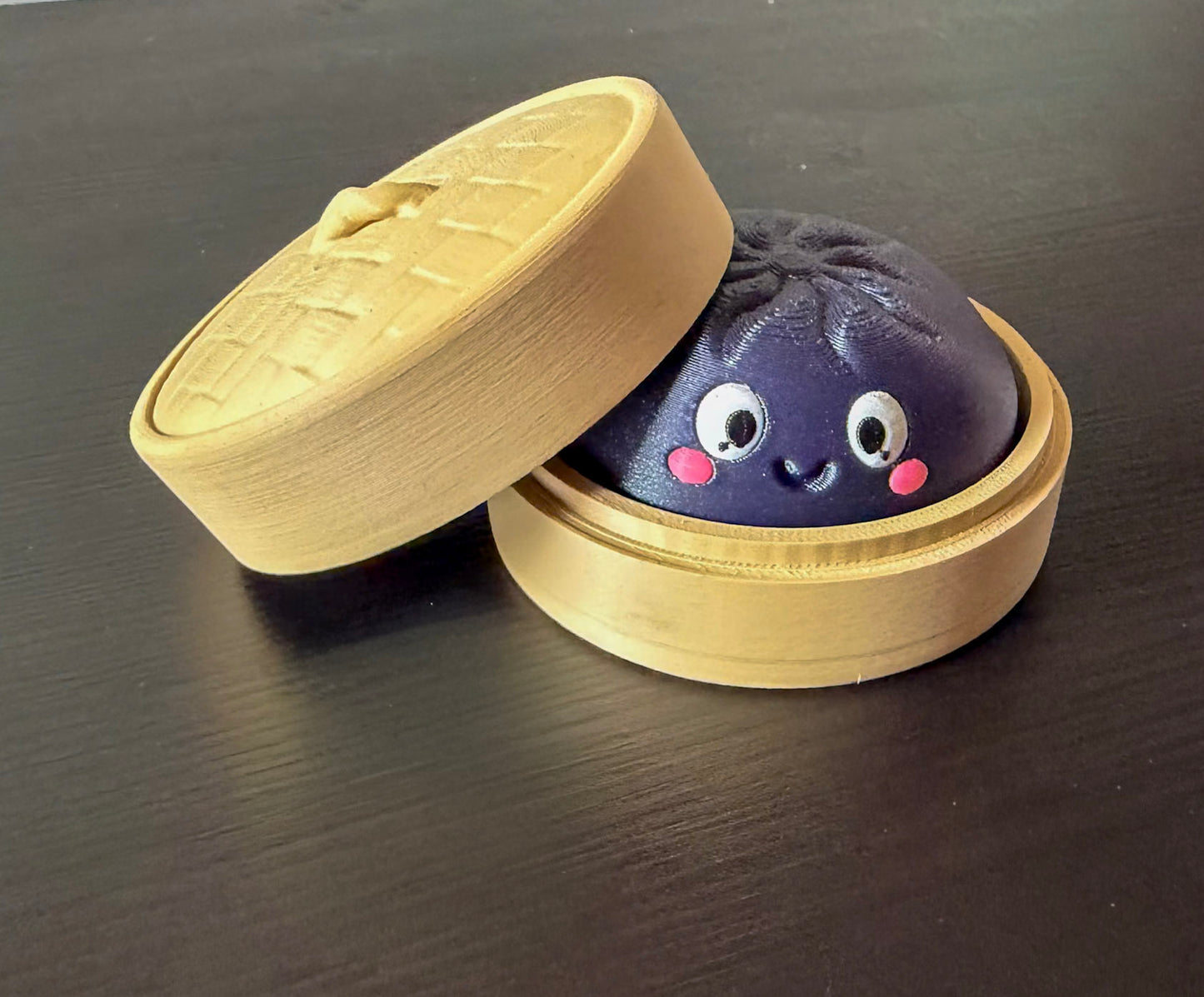 Dumpling Clicker | Cute Fidget Desk Toy with Bamboo Steamer