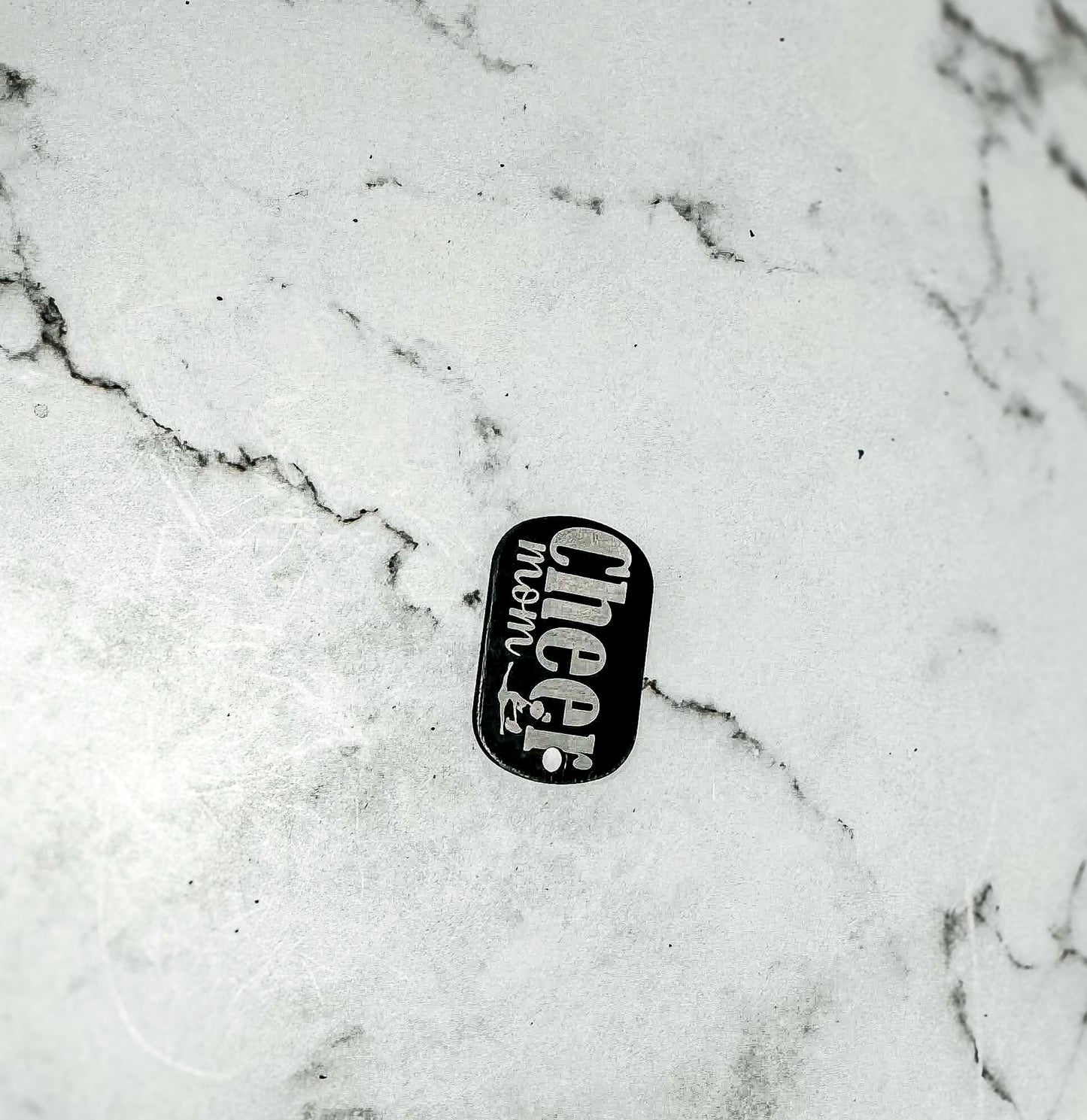 Cheer Mom Keychain: Aluminum Dog Tag Keychain for Proud Supporters