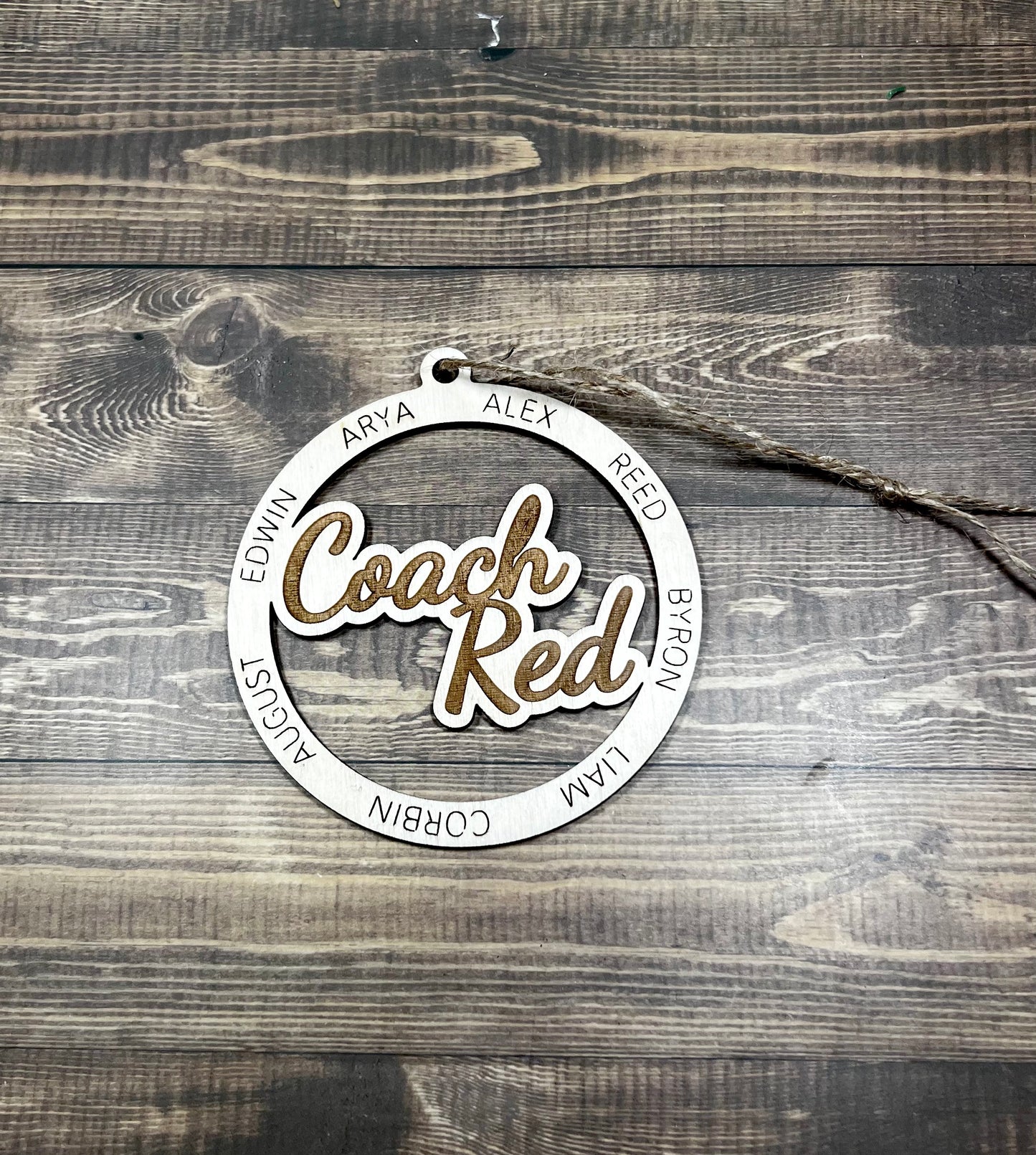 Personalized Circular Name Ornament - Customizable Family and Team Keepsake