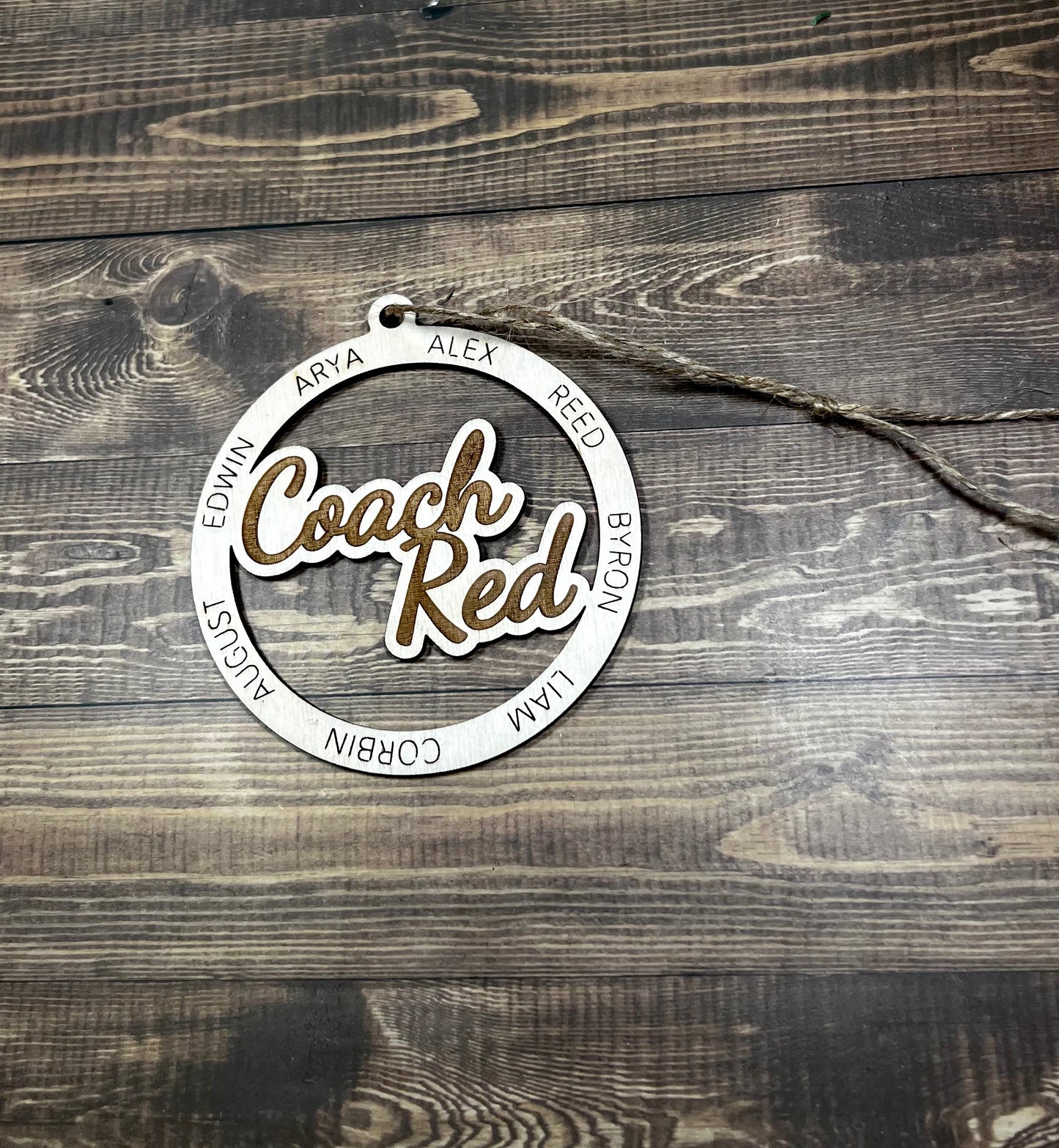 Personalized Circular Name Ornament - Customizable Family and Team Keepsake