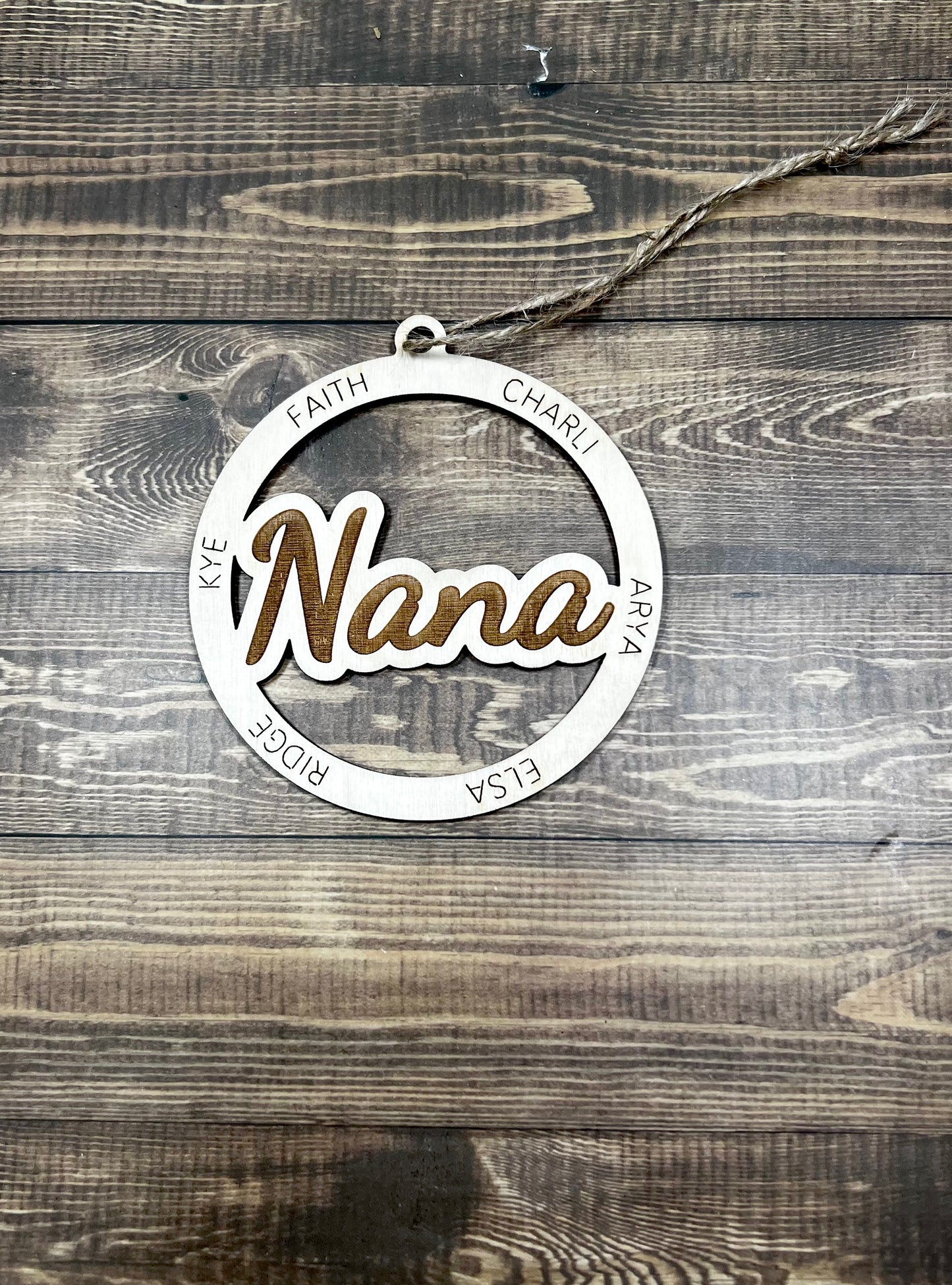 Personalized Circular Name Ornament - Customizable Family and Team Keepsake