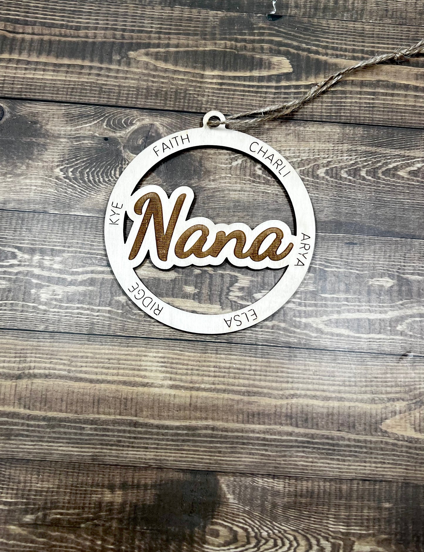 Personalized Circular Name Ornament - Customizable Family and Team Keepsake