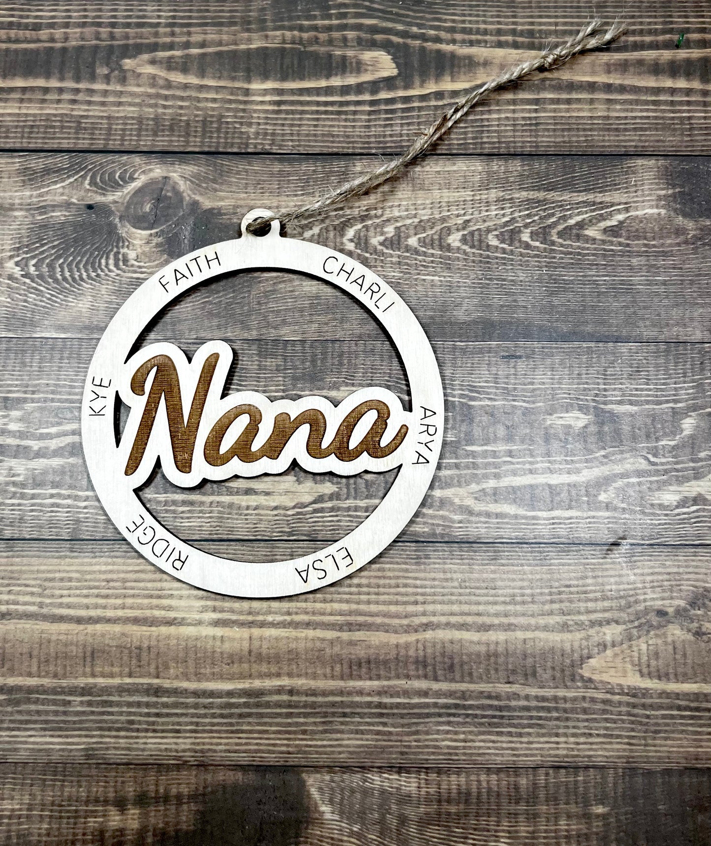 Personalized Circular Name Ornament - Customizable Family and Team Keepsake