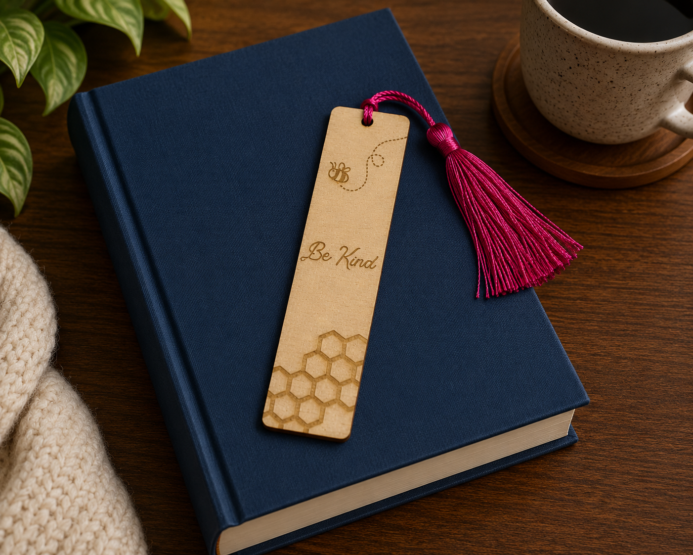 "Be Kind" Wooden Bookmark | Inspirational Reader Gift