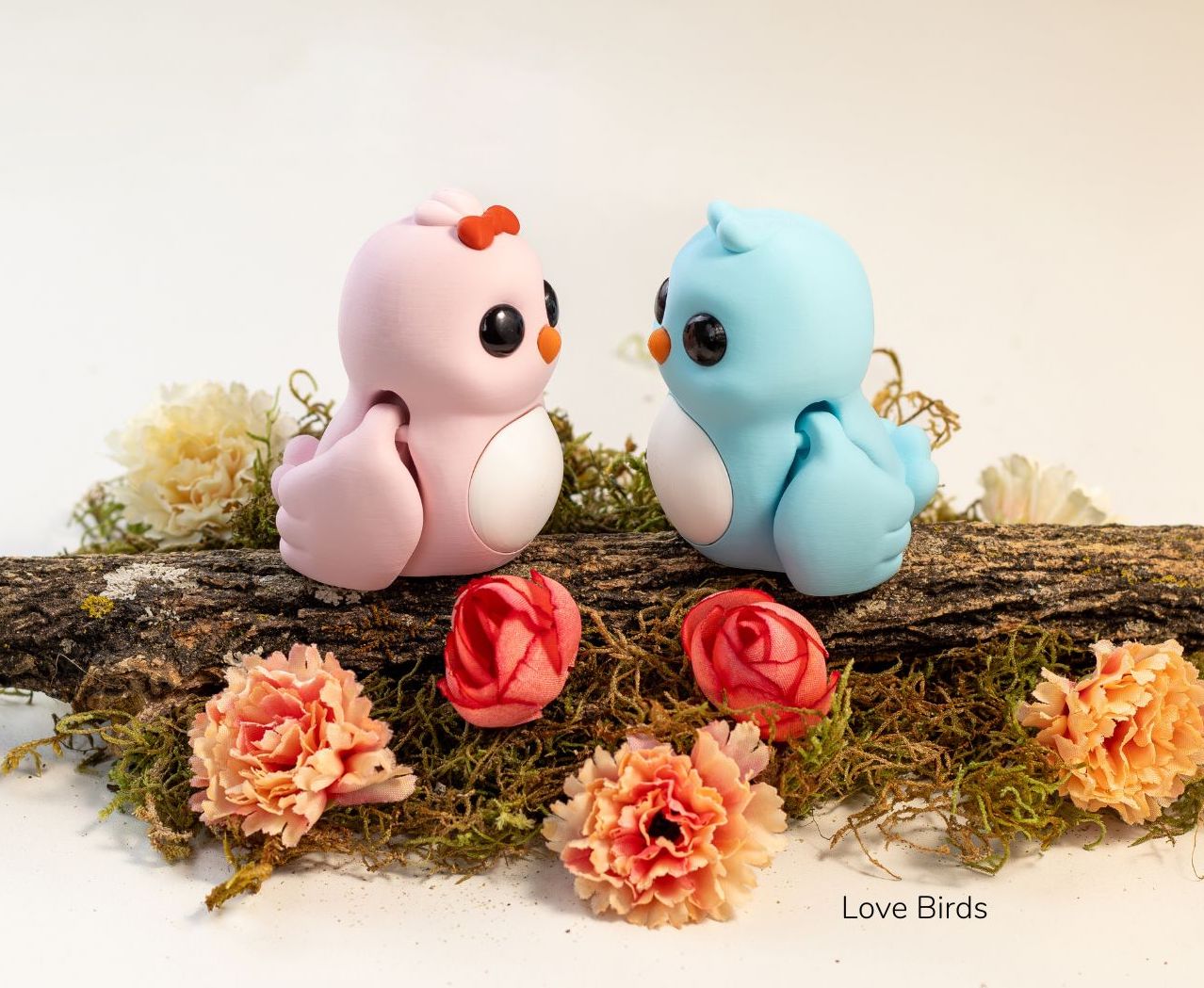 Articulated Love Birds, Fidget Figurine , Desktop Figurine