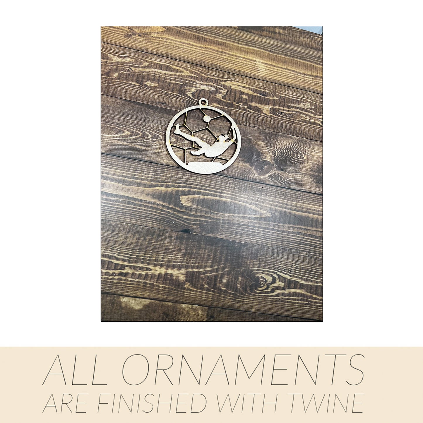 Soccer Ornament, Wooden Sports Ornament, Sports Ornament, Engraved Ornament, Laser Engraved Wood Ornament