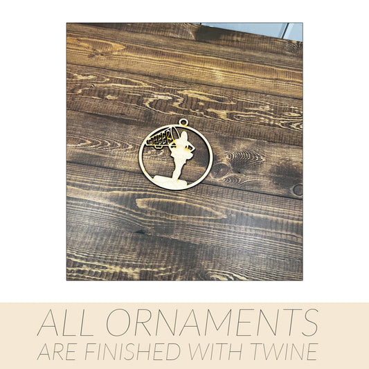 Cheer Wooden Sports Ornament, Sports Ornament, Engraved Ornament, Laser Engraved Wood Ornament