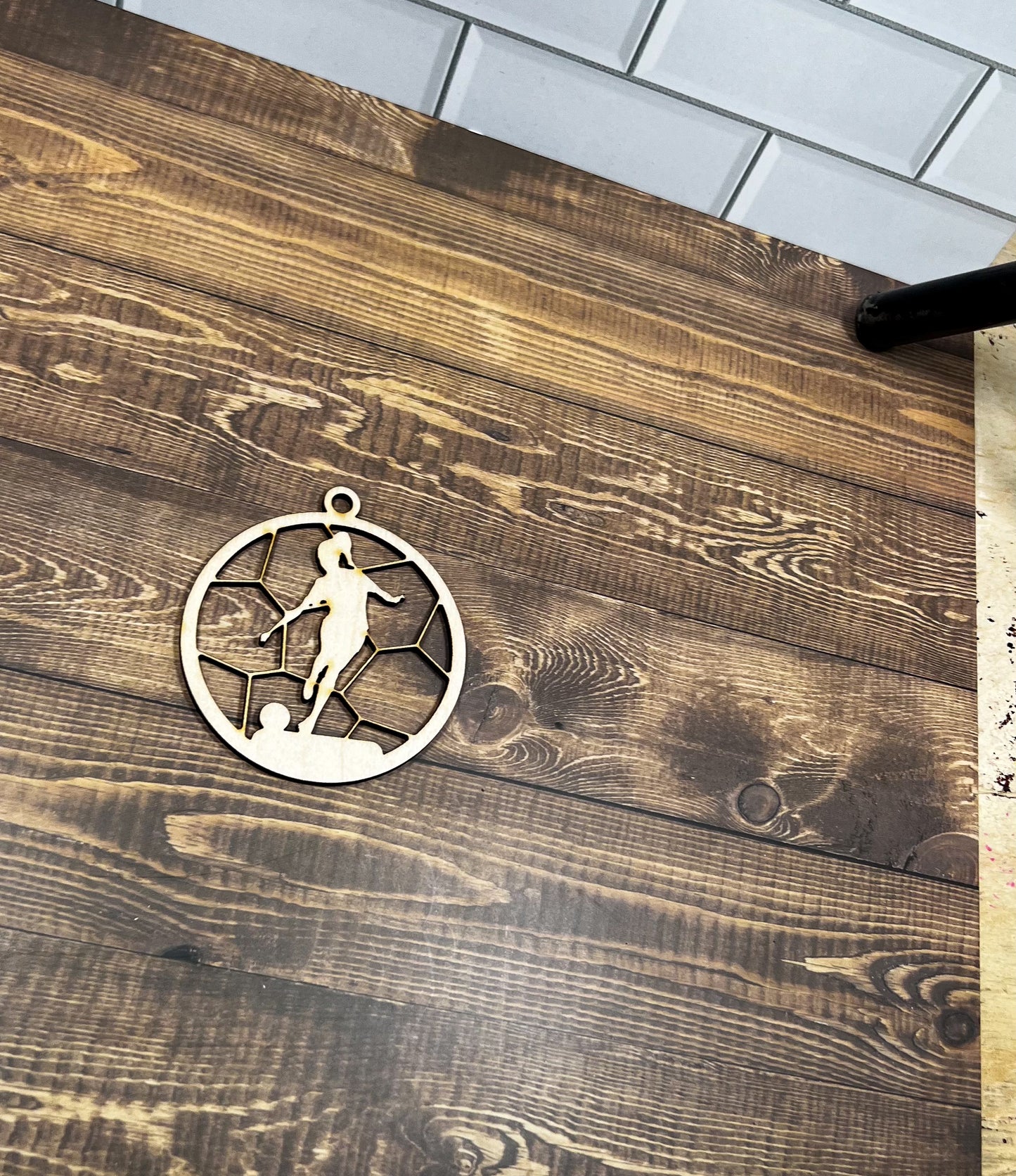 Soccer Ornament, Wooden Sports Ornament, Sports Ornament, Engraved Ornament, Laser Engraved Wood Ornament