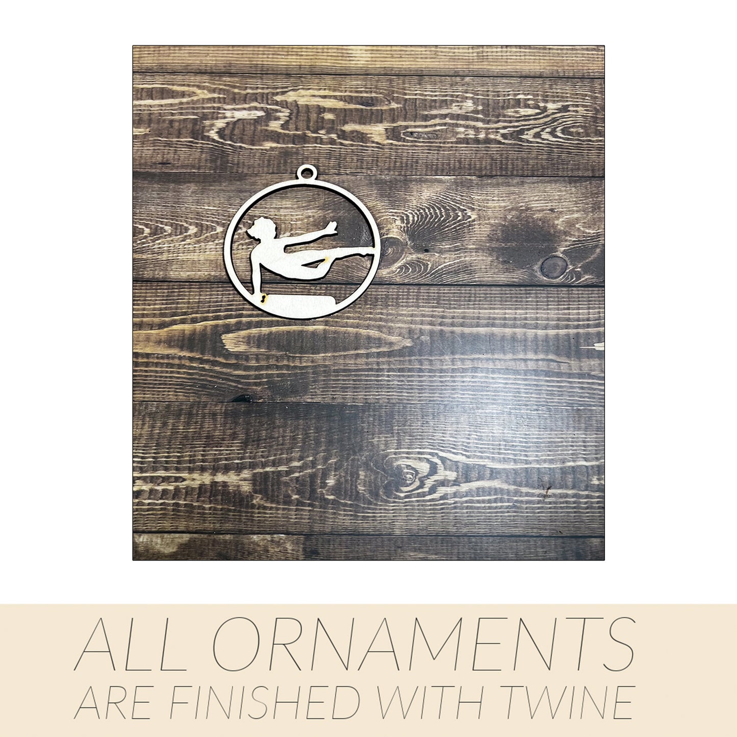 Gymnastic Ornament, Wooden Sports Ornament, Sports Ornament, Engraved Ornament, Laser Engraved Wood Ornament