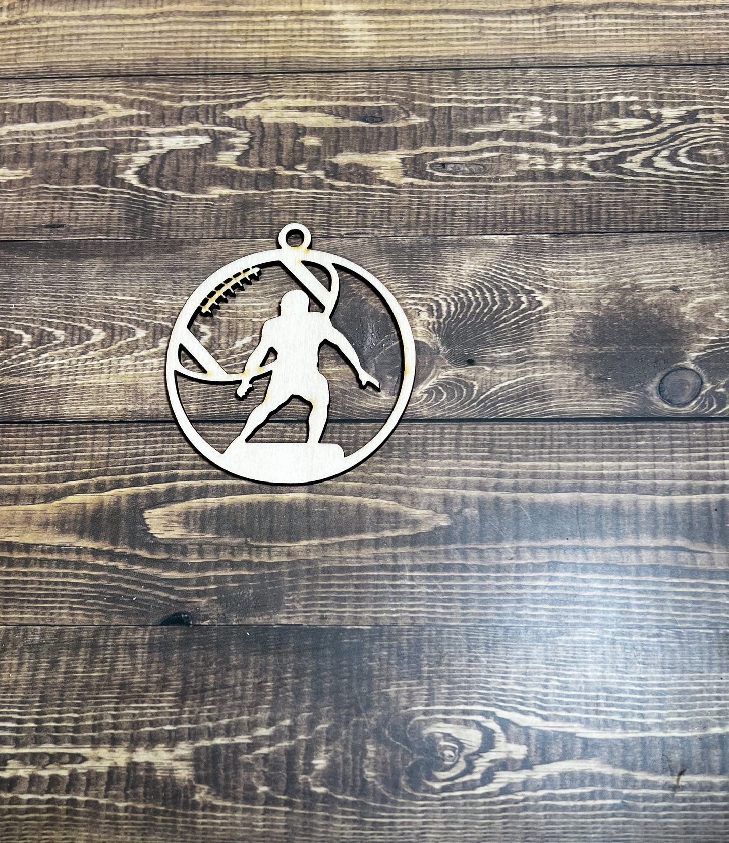 Football Ornament, Wooden Sports Ornament, Sports Ornament, Engraved Ornament, Laser Engraved Wood Ornament