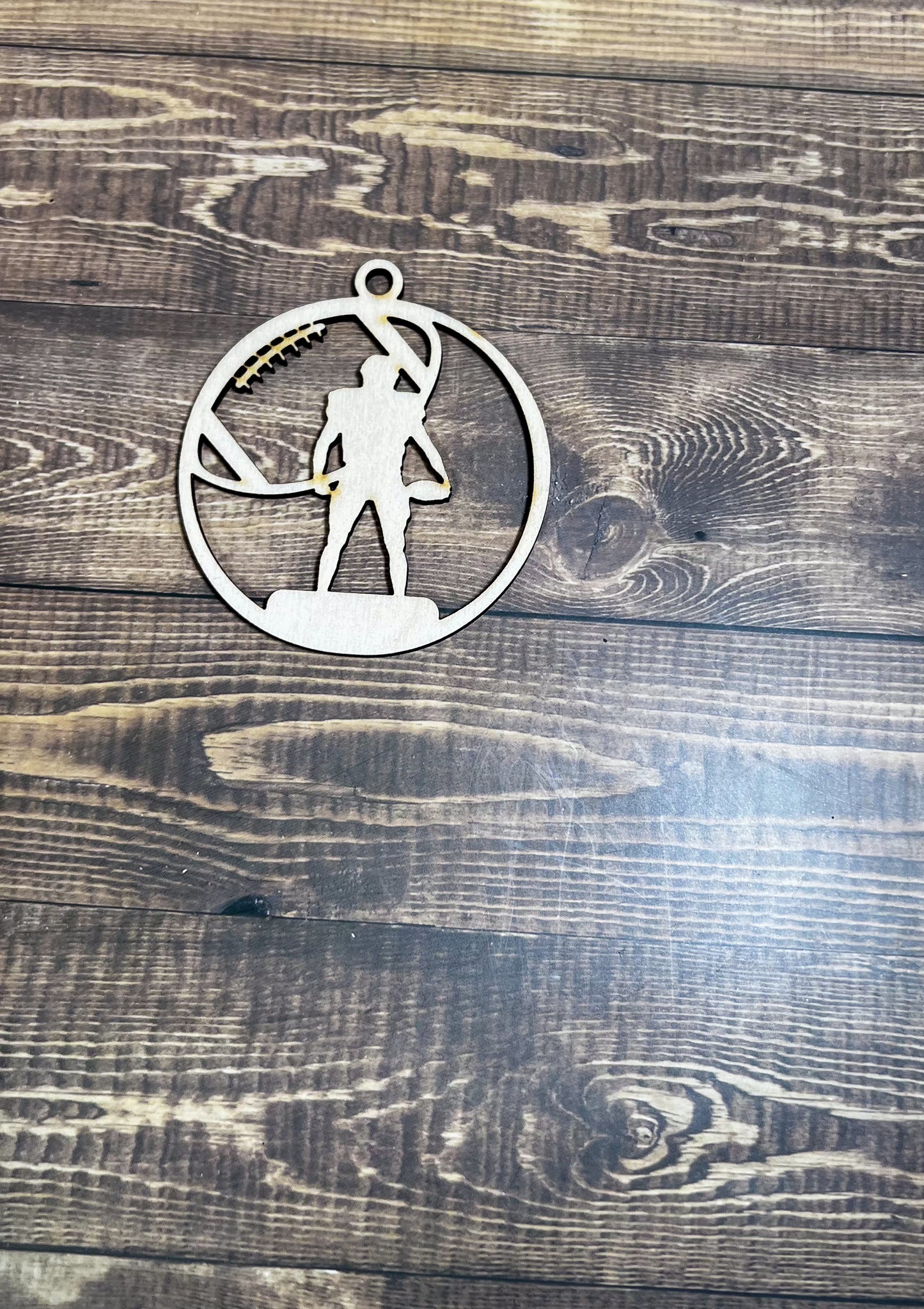 Football Ornament, Wooden Sports Ornament, Sports Ornament, Engraved Ornament, Laser Engraved Wood Ornament