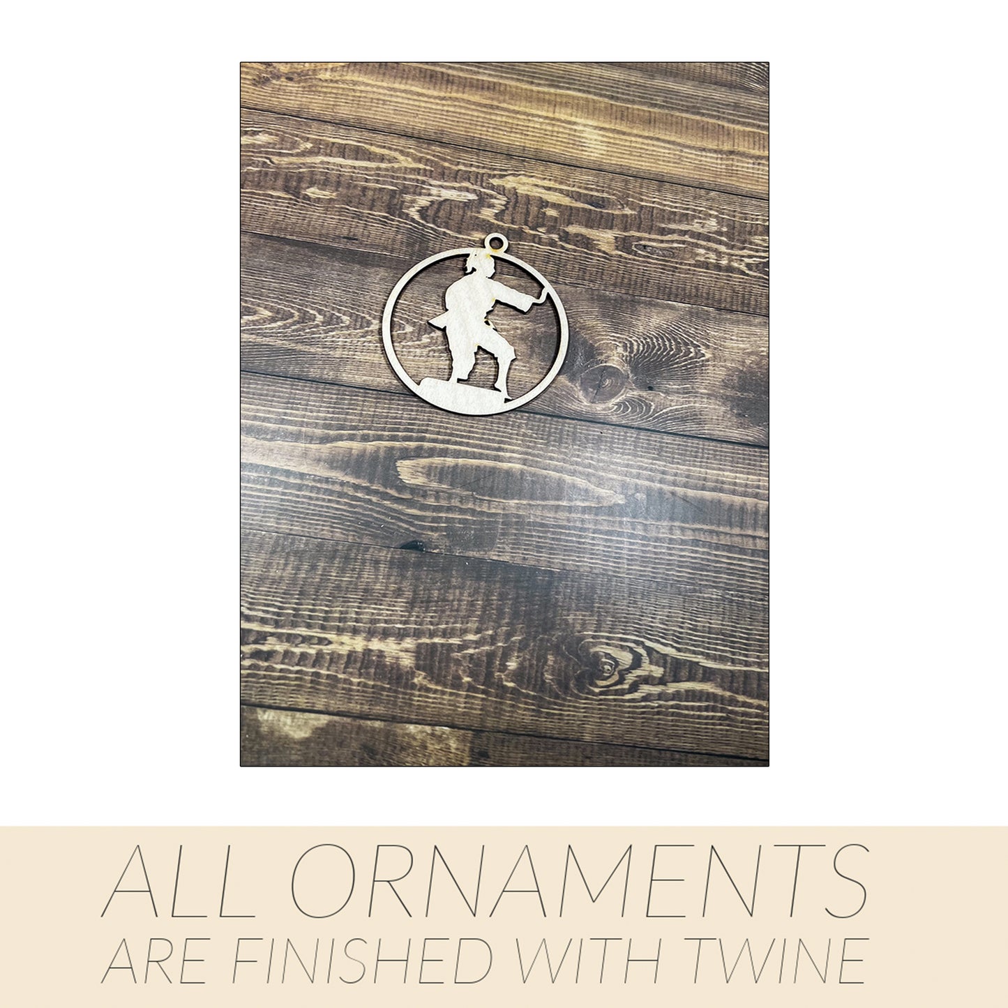 Karate Ornament, Wooden Sports Ornament, Sports Ornament, Engraved Ornament, Laser Engraved Wood Ornament