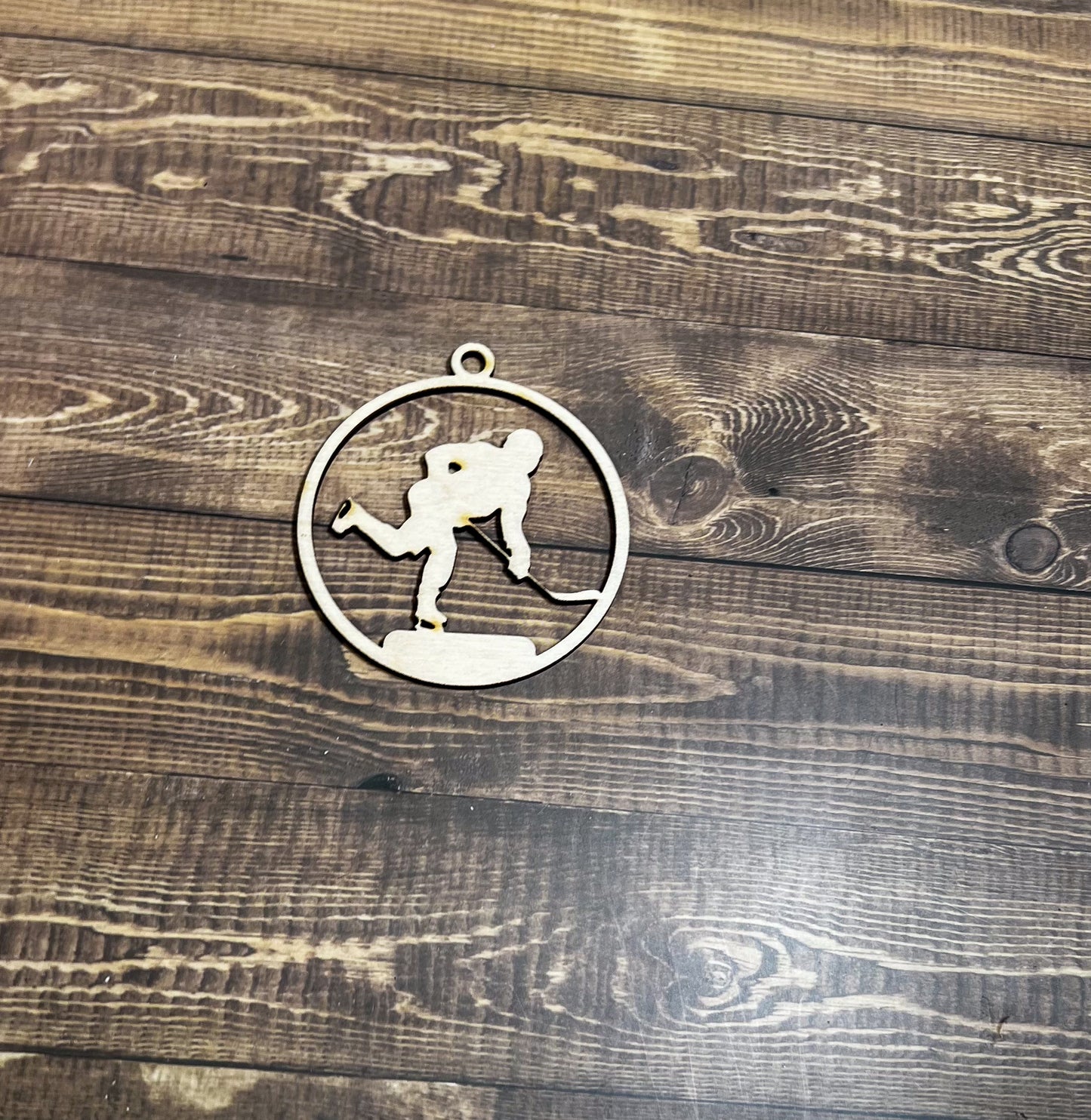 Hockey Ornament, Wooden Sports Ornament, Sports Ornament, Engraved Ornament, Laser Engraved Wood Ornament