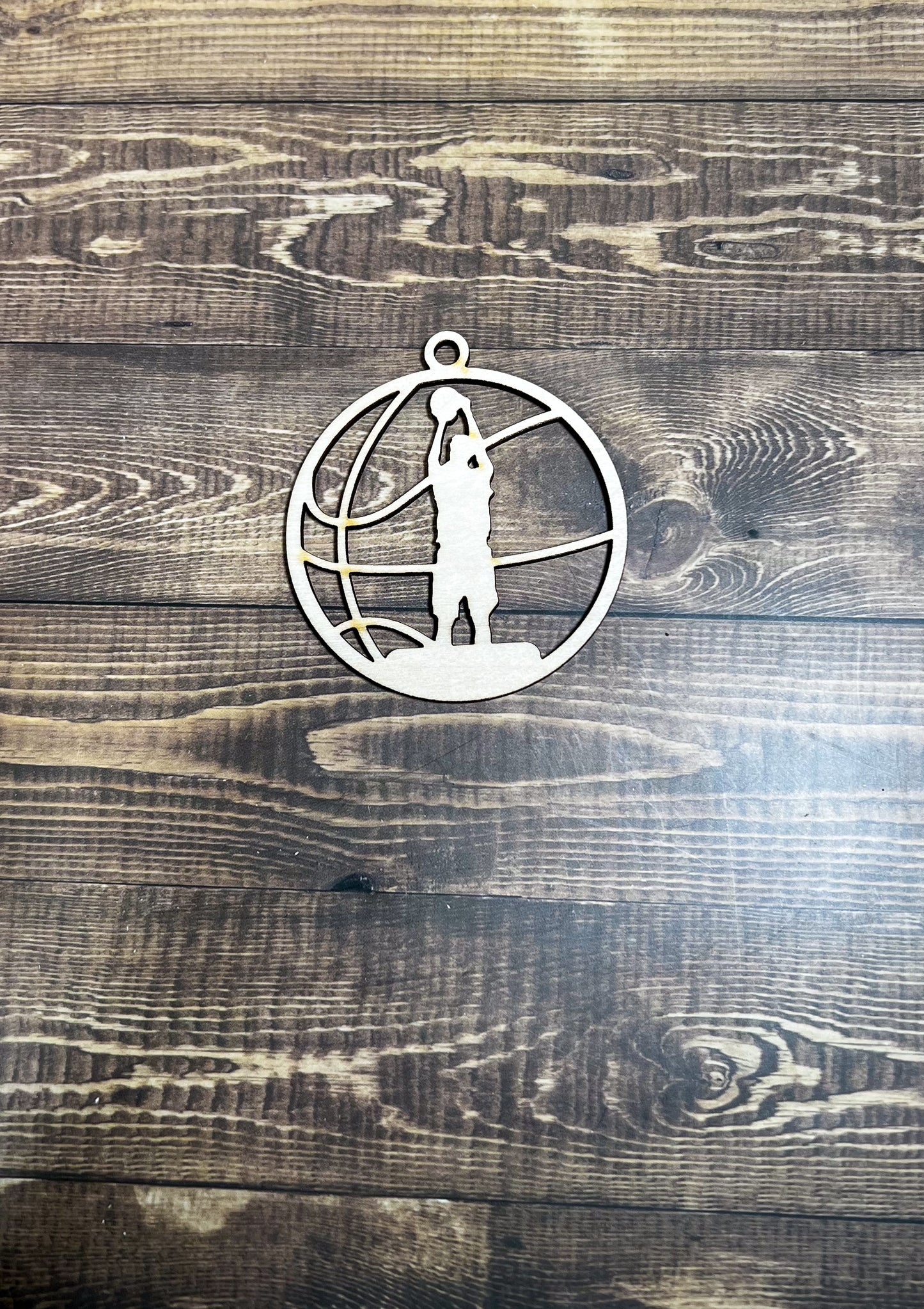 Basketball Ornament, Wooden Sports Ornament, Sports Ornament, Engraved Ornament, Laser Engraved Wood Ornament