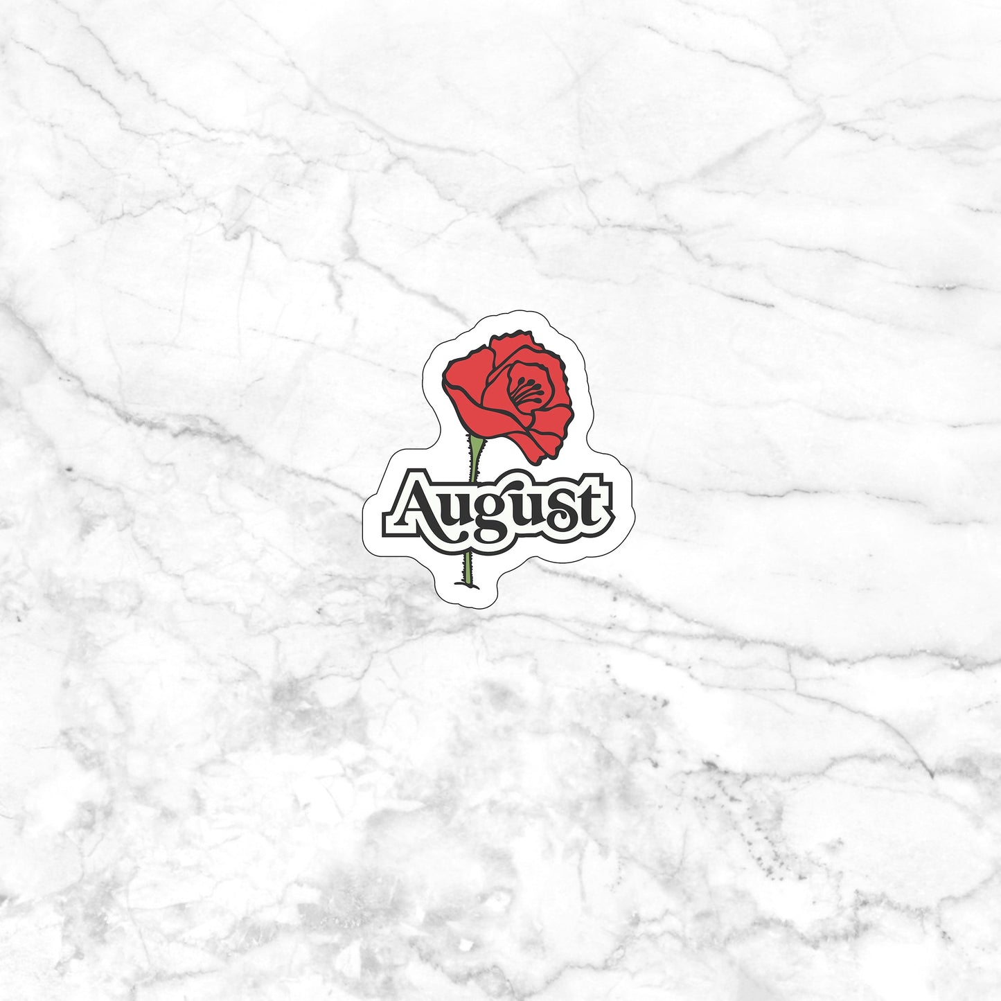 August Flower Sticker