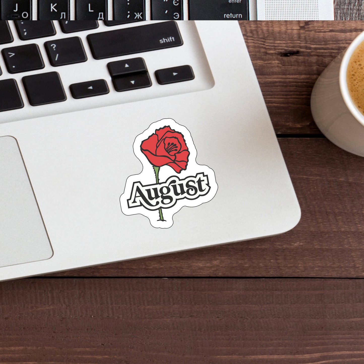 August Flower Sticker