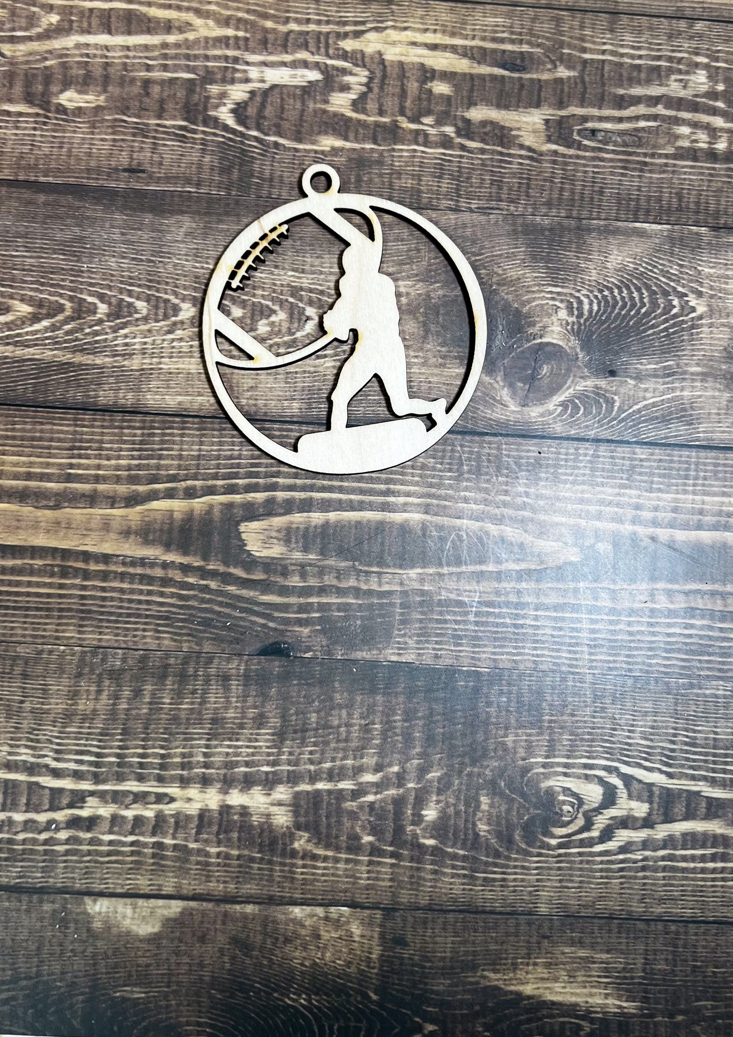 Football Ornament, Wooden Sports Ornament, Sports Ornament, Engraved Ornament, Laser Engraved Wood Ornament