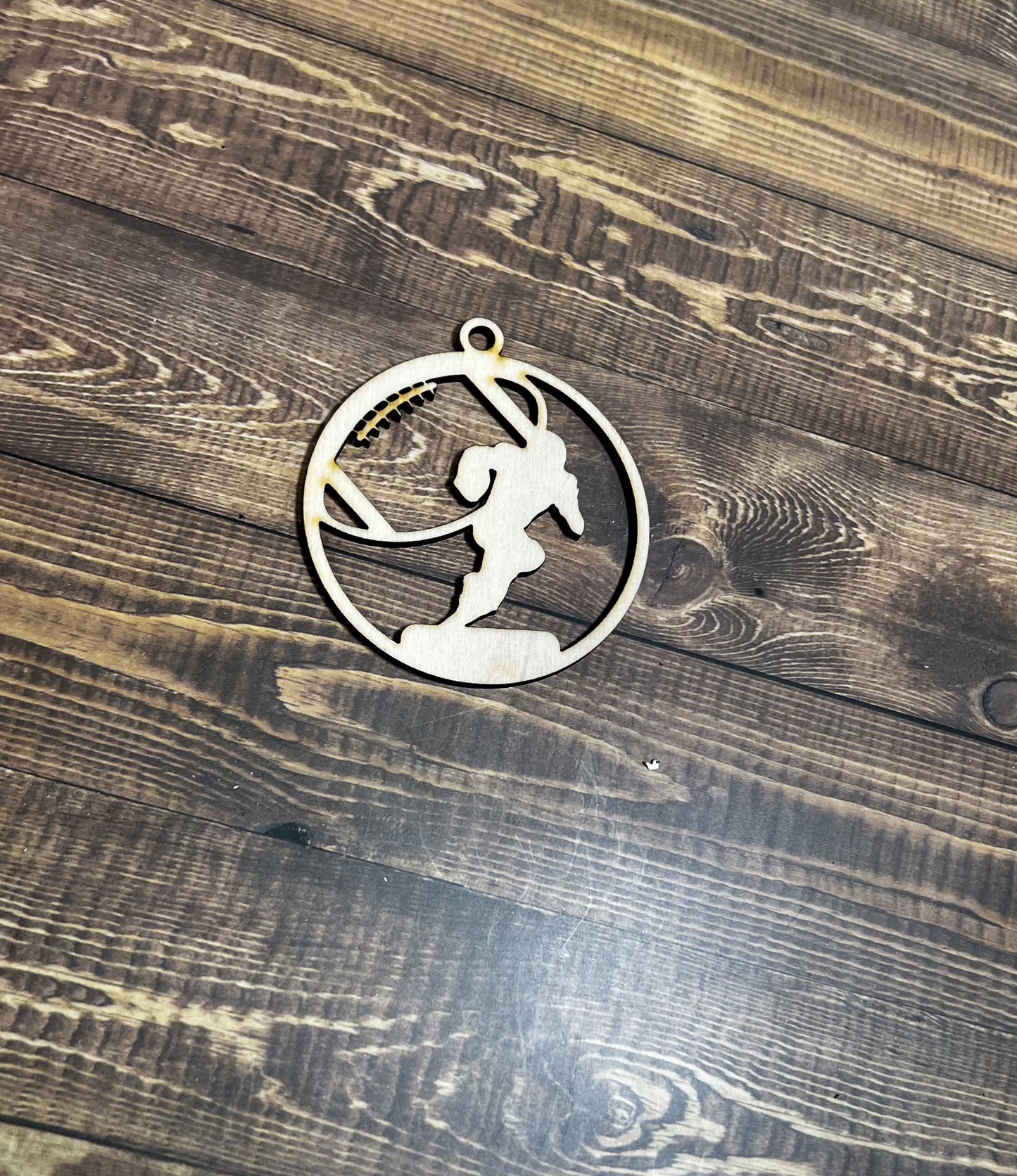 Football Ornament, Wooden Sports Ornament, Sports Ornament, Engraved Ornament, Laser Engraved Wood Ornament