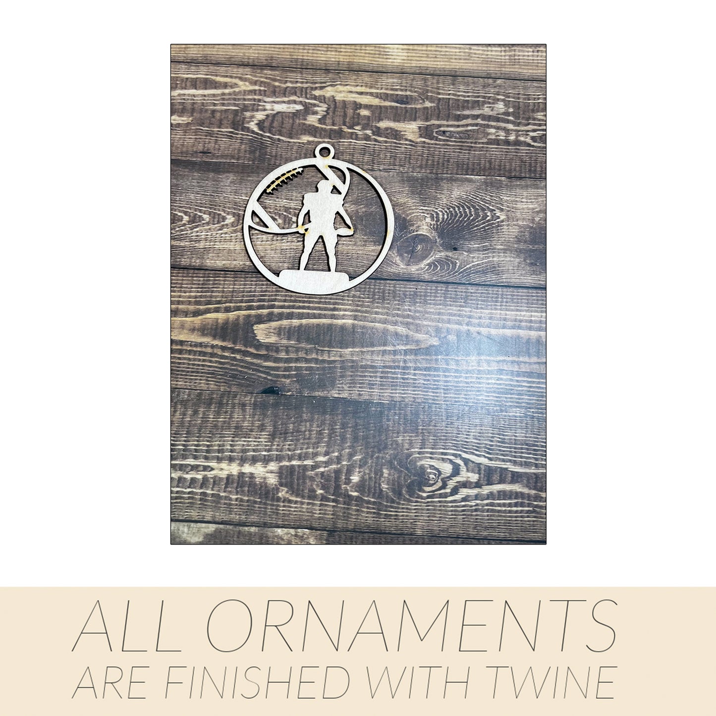 Football Ornament, Wooden Sports Ornament, Sports Ornament, Engraved Ornament, Laser Engraved Wood Ornament