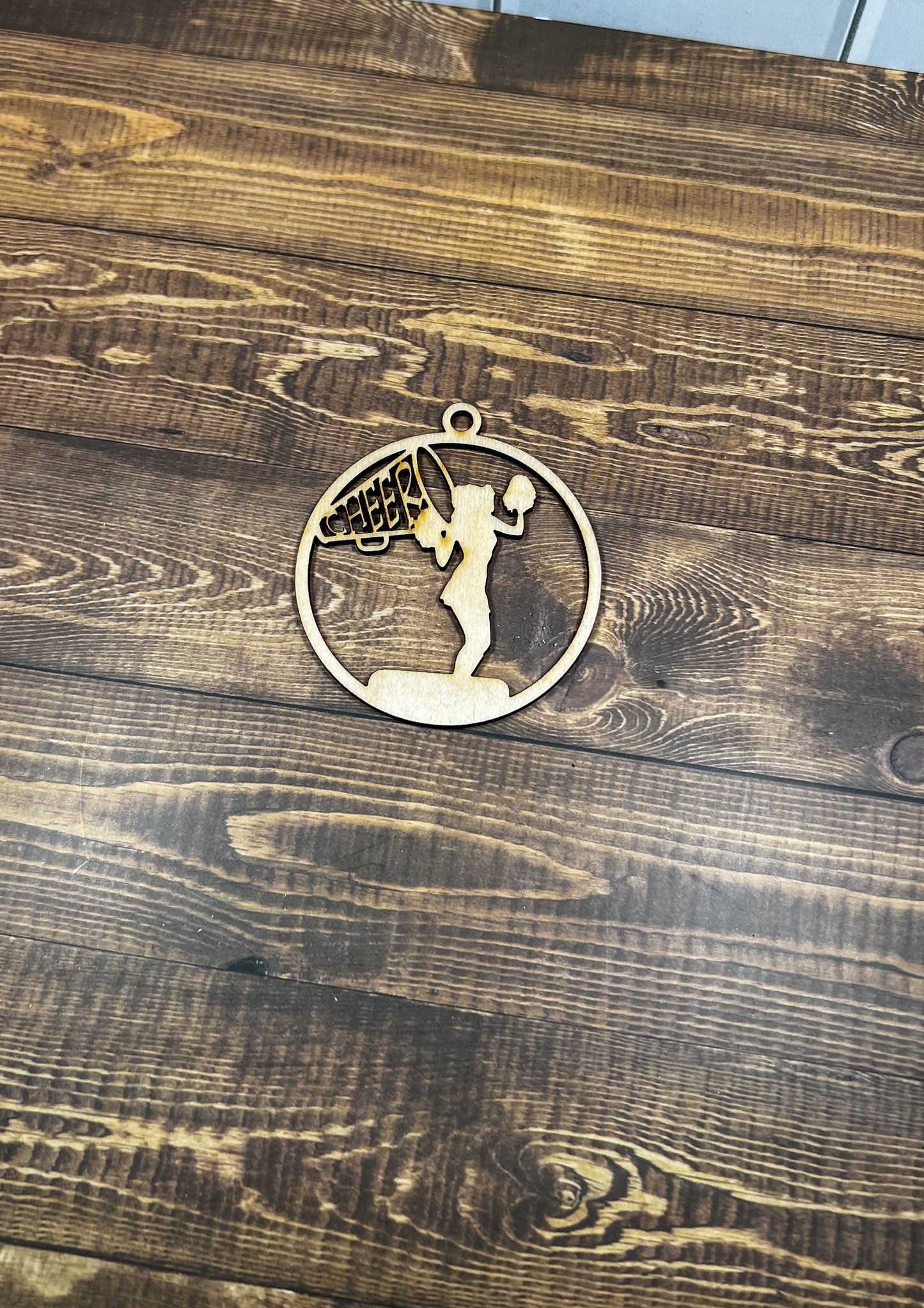 Cheerleading Ornament, Wooden Sports Ornament, Sports Ornament, Engraved Ornament, Laser Engraved Wood Ornament