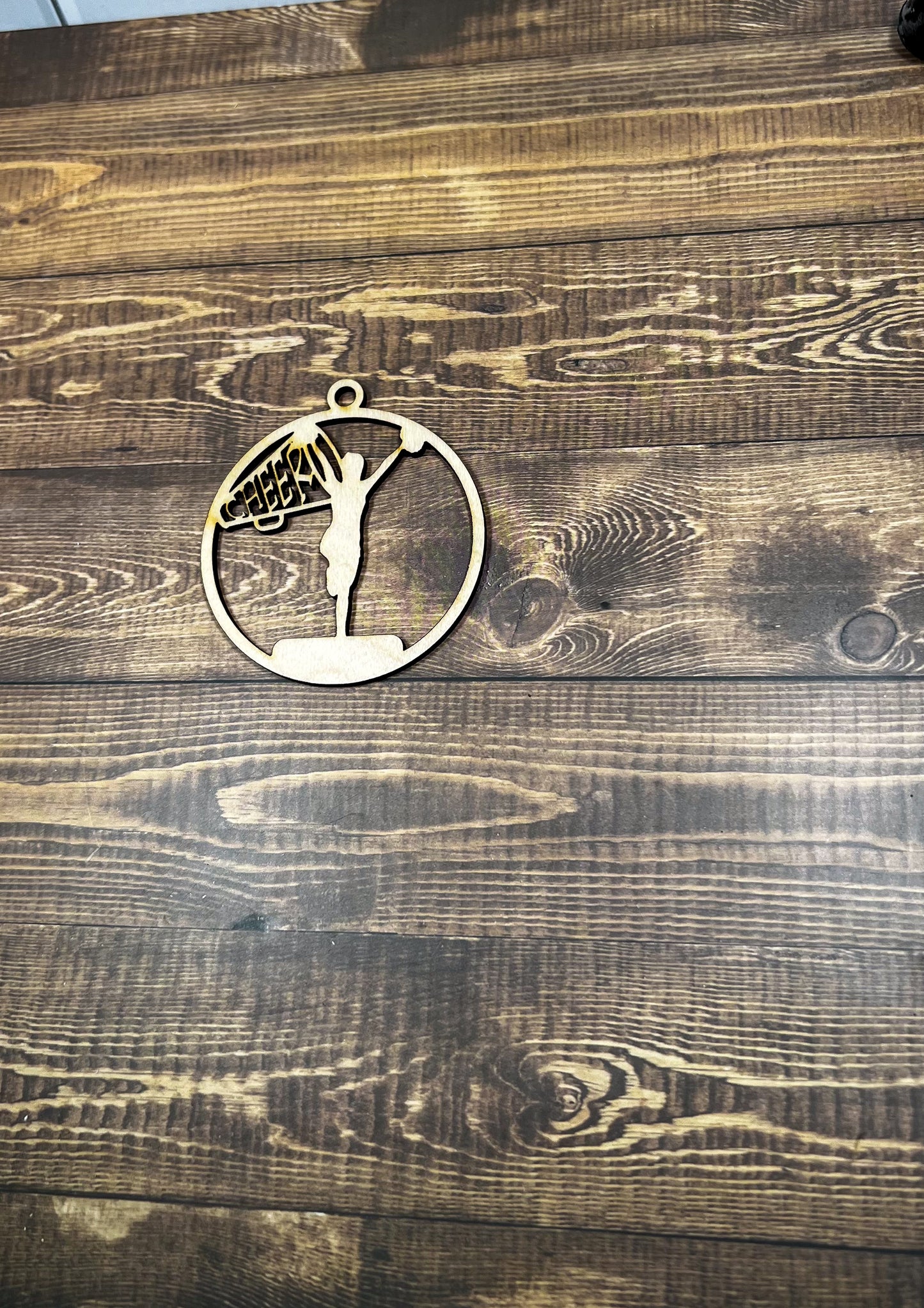 Cheer Ornament, Wooden Sports Ornament, Sports Ornament, Engraved Ornament, Laser Engraved Wood Ornament