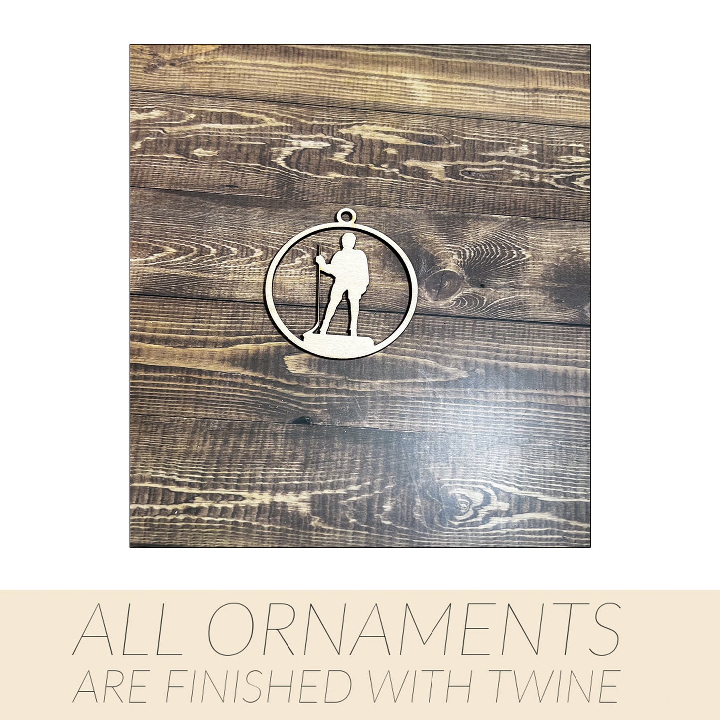 Hockey Ornament, Wooden Sports Ornament, Sports Ornament, Engraved Ornament, Laser Engraved Wood Ornament