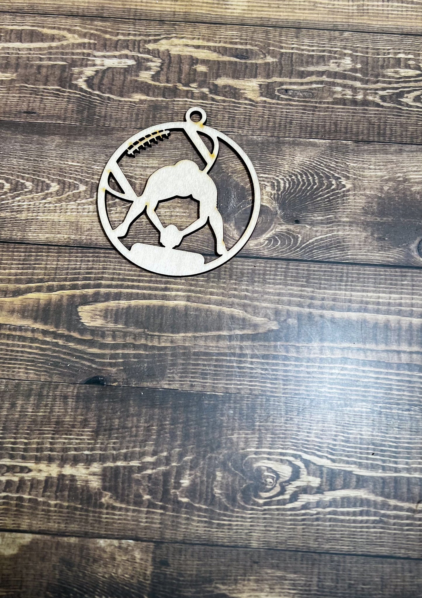 Football Ornament, Wooden Sports Ornament, Sports Ornament, Engraved Ornament, Laser Engraved Wood Ornament