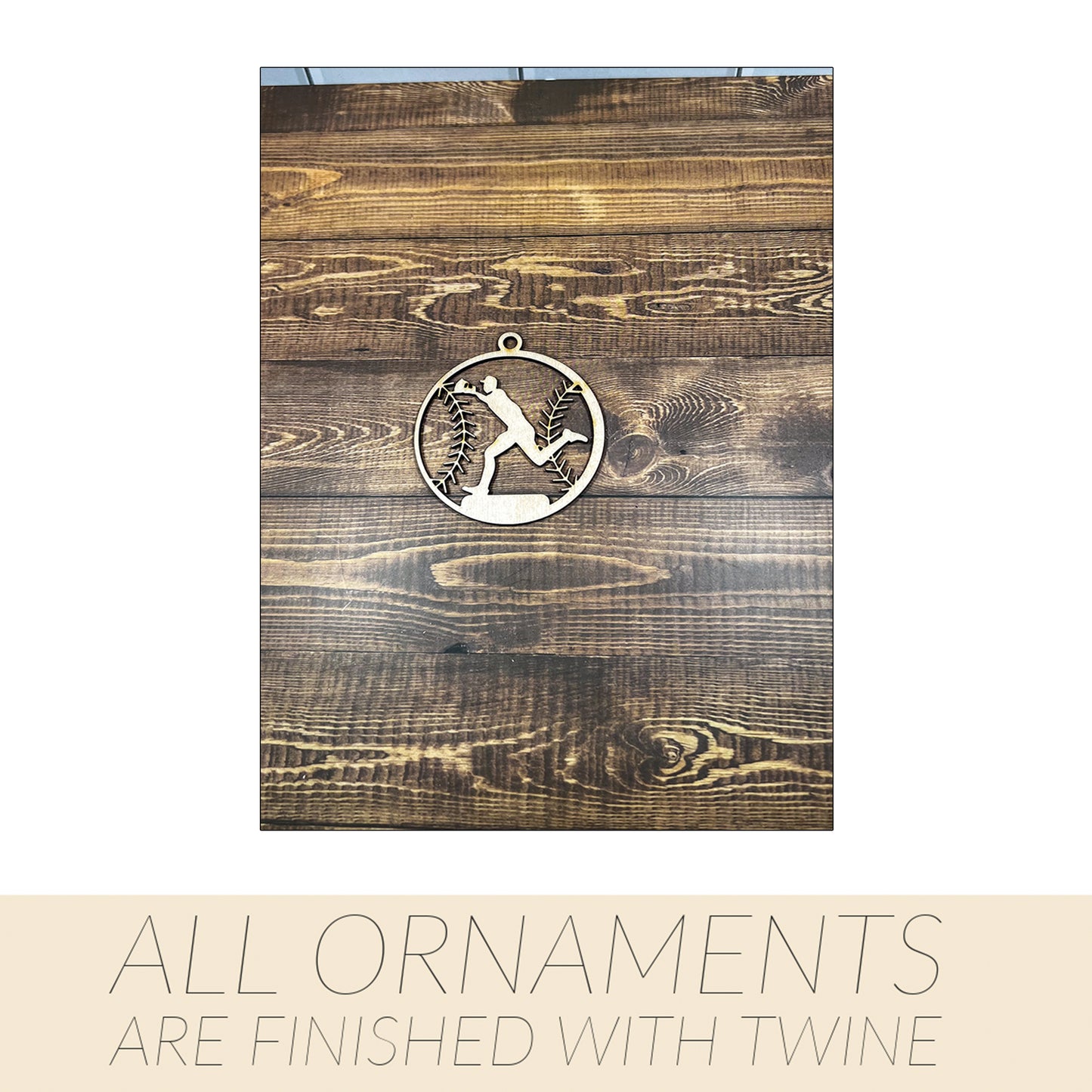 Baseball Ornament, Wooden Sports Ornament, Sports Ornament, Engraved Ornament, Laser Engraved Wood Ornament