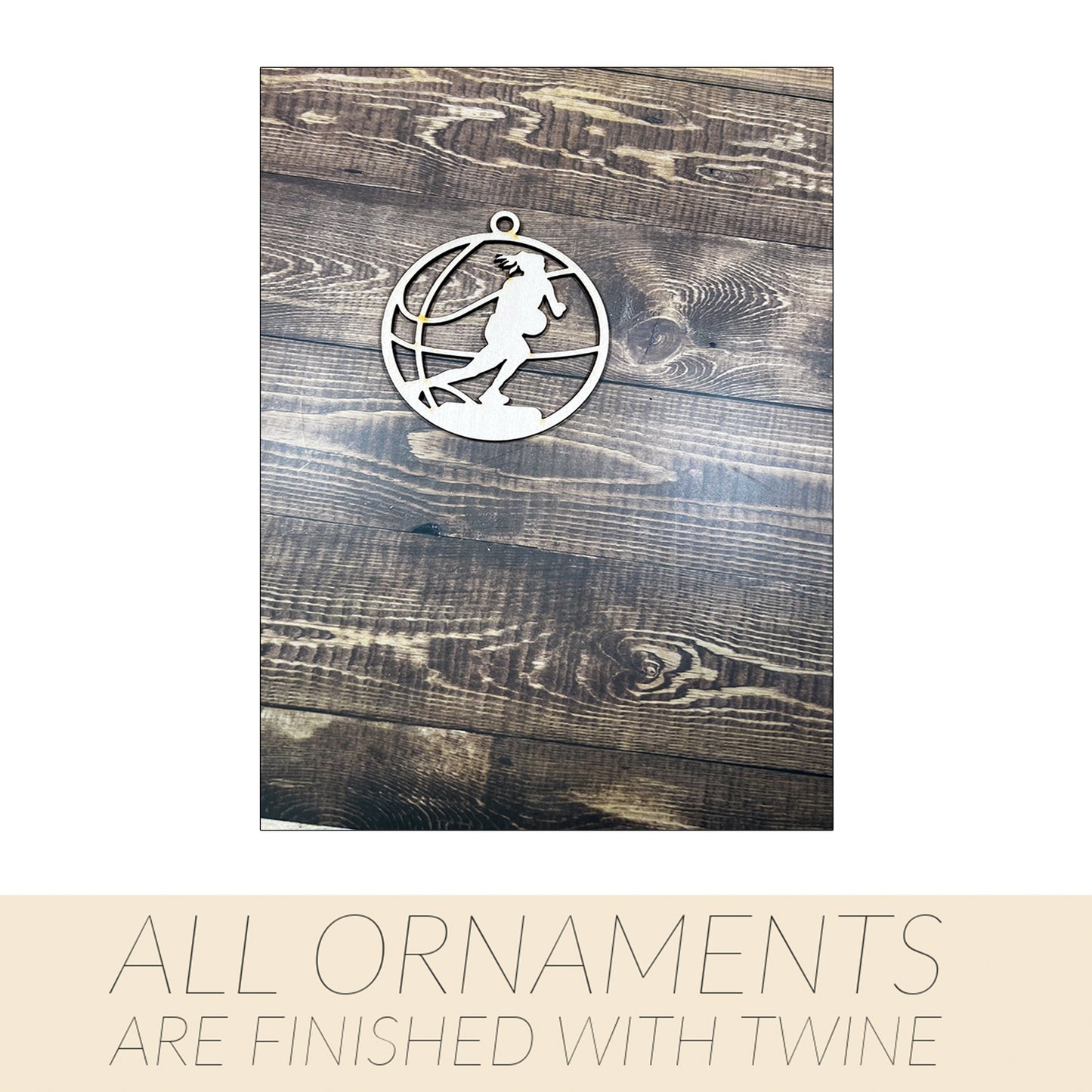 Basketball Ornament, Wooden Sports Ornament, Sports Ornament, Engraved Ornament, Laser Engraved Wood Ornament