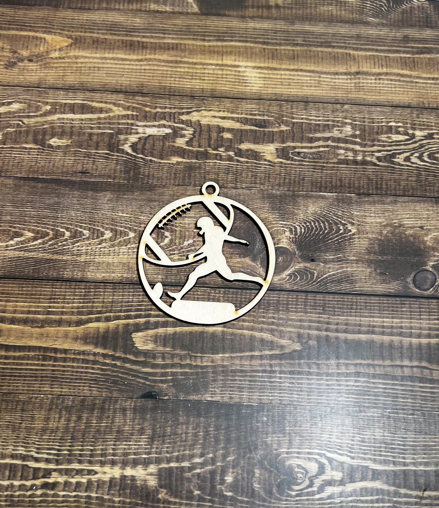 Football Ornament, Wooden Sports Ornament, Sports Ornament, Engraved Ornament, Laser Engraved Wood Ornament