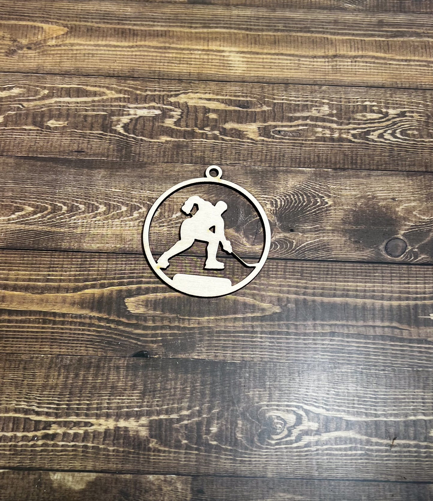 Hockey Ornament, Wooden Sports Ornament, Sports Ornament, Engraved Ornament, Laser Engraved Wood Ornament