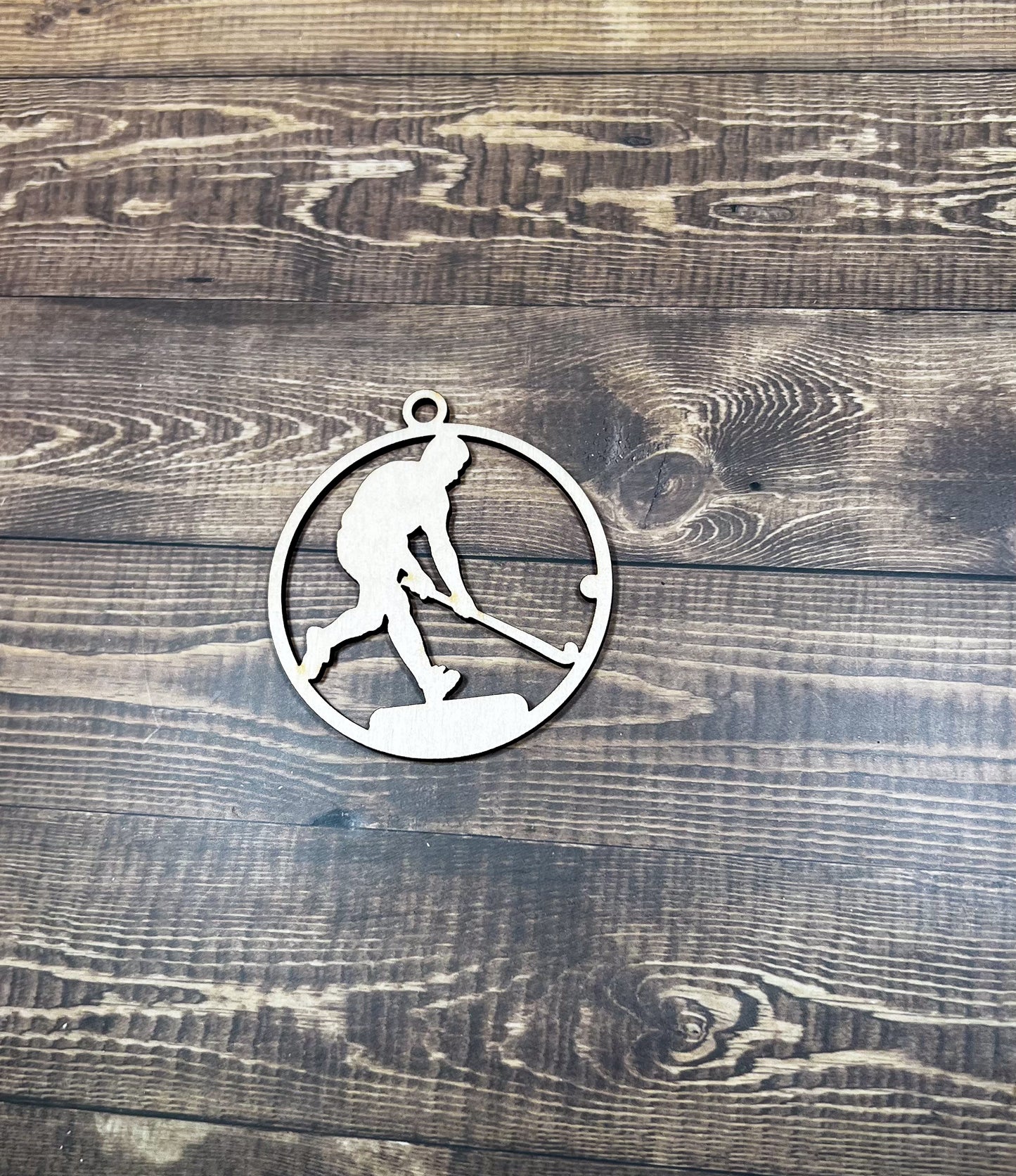 Field Hockey Ornament, Wooden Sports Ornament, Sports Ornament, Engraved Ornament, Laser Engraved Wood Ornament