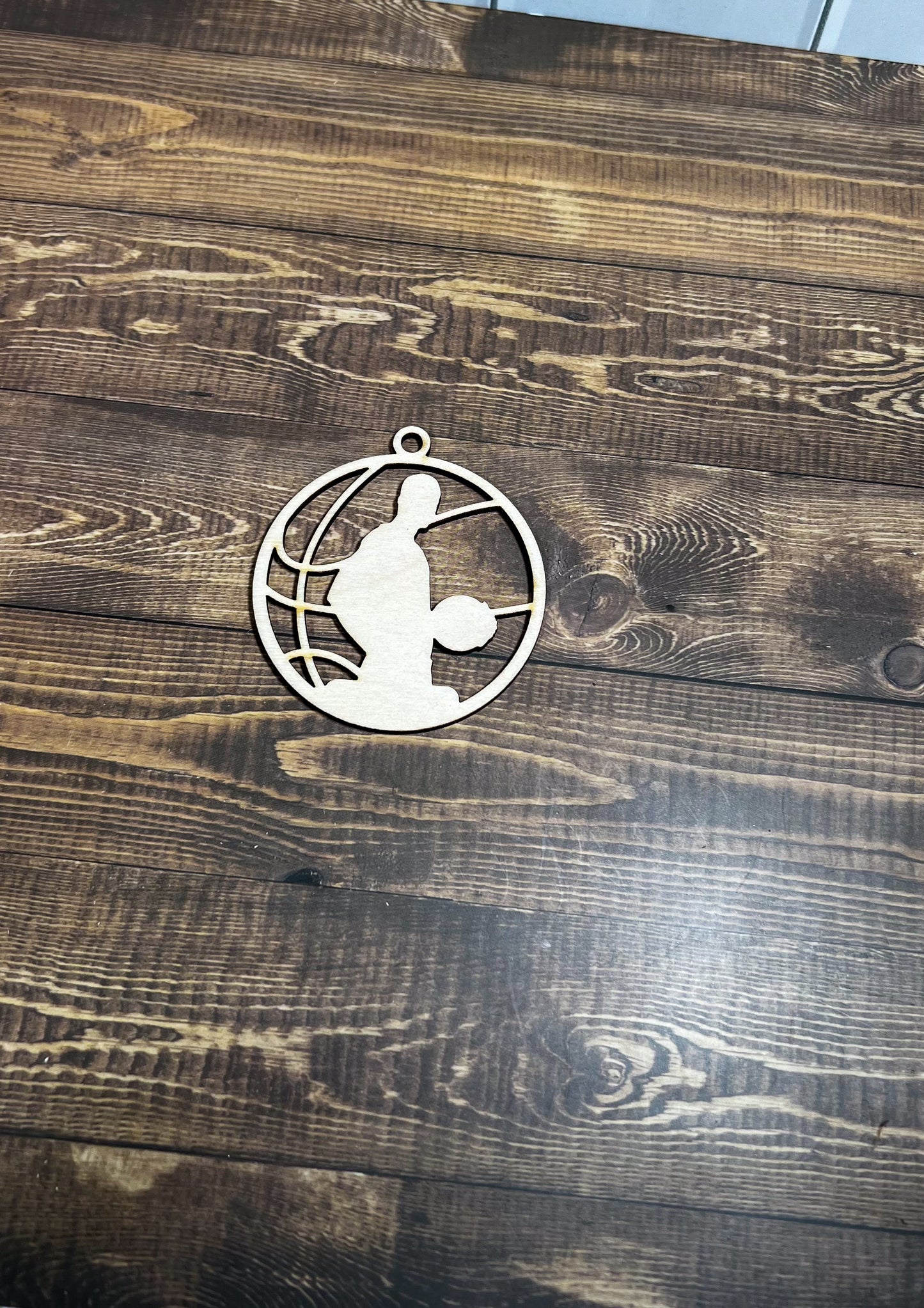 Basketball Ornament, Wooden Sports Ornament, Sports Ornament, Engraved Ornament, Laser Engraved Wood Ornament