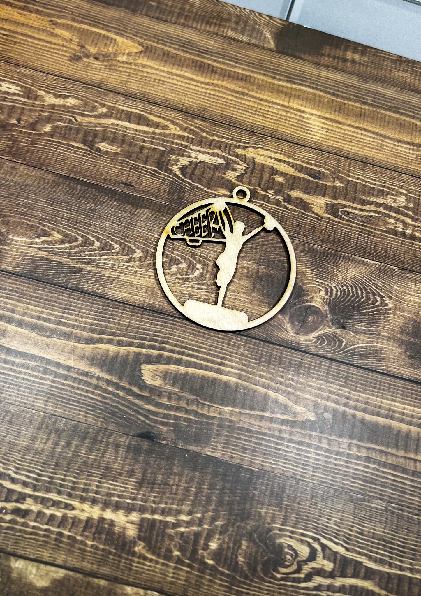 Cheer Ornament, Wooden Sports Ornament, Sports Ornament, Engraved Ornament, Laser Engraved Wood Ornament