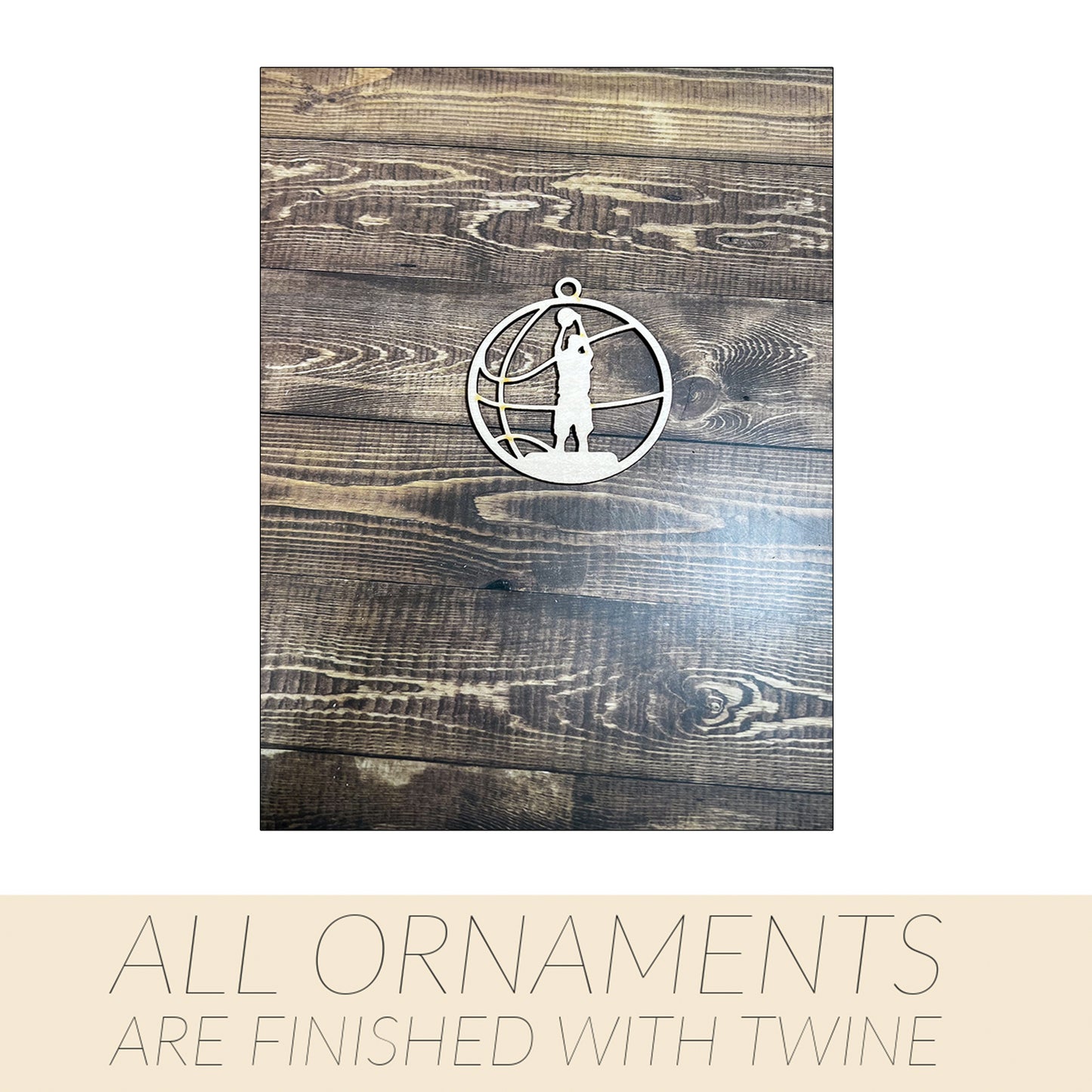 Basketball Ornament, Wooden Sports Ornament, Sports Ornament, Engraved Ornament, Laser Engraved Wood Ornament