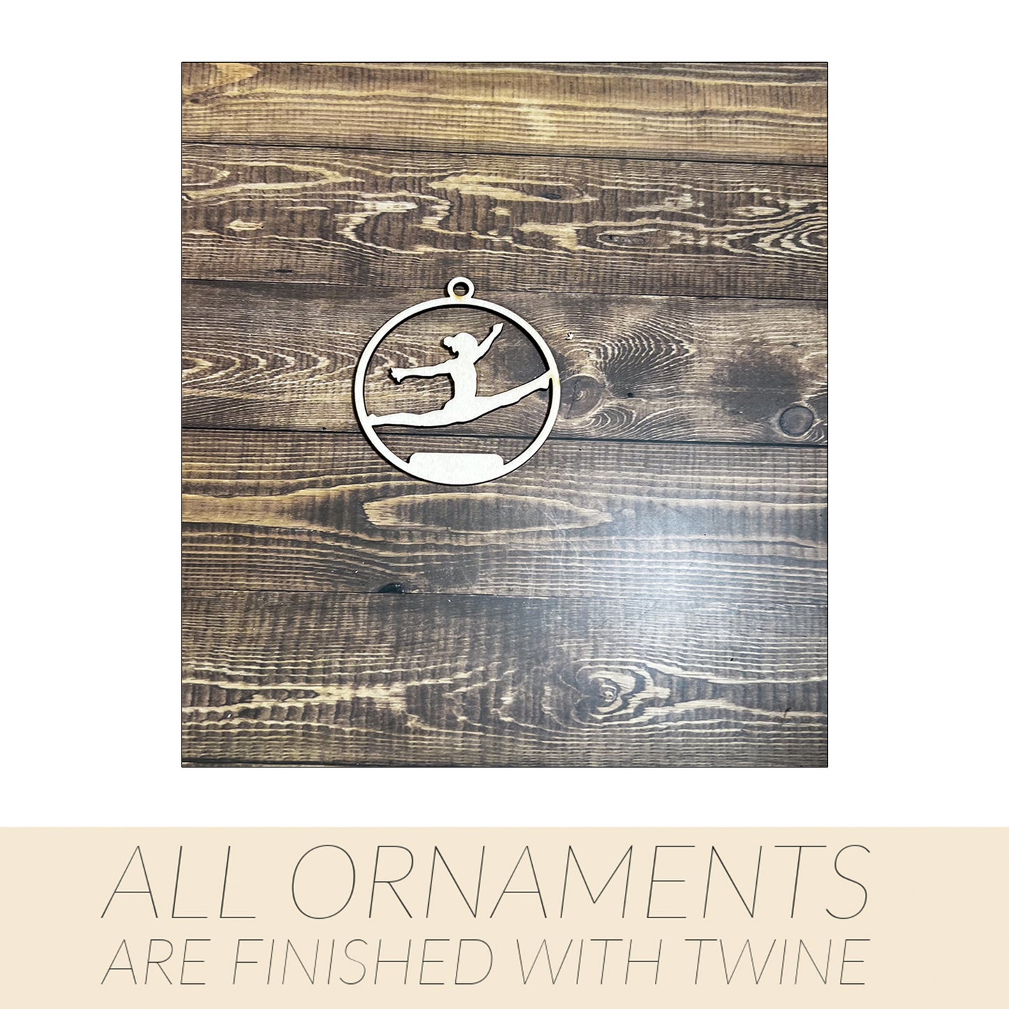 Gymnastic Ornament, Wooden Sports Ornament, Sports Ornament, Engraved Ornament, Laser Engraved Wood Ornament