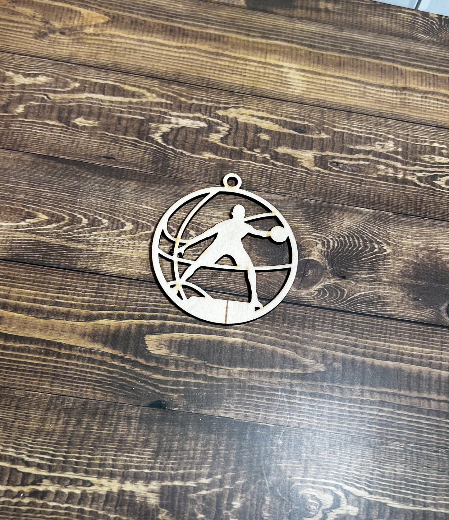 Basketball Ornament, Wooden Sports Ornament, Sports Ornament, Engraved Ornament, Laser Engraved Wood Ornament