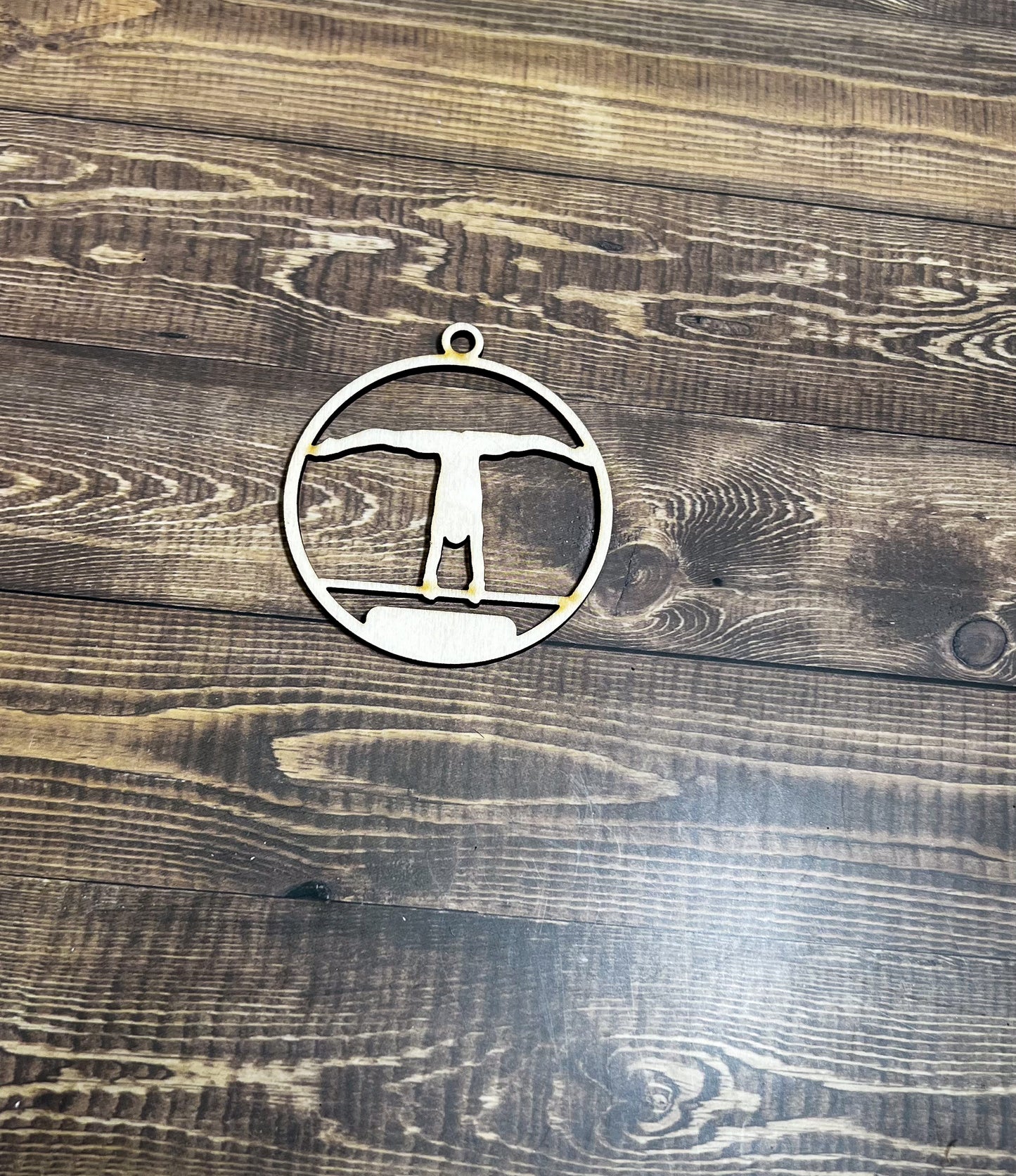 Gymnastic Ornament, Wooden Sports Ornament, Sports Ornament, Engraved Ornament, Laser Engraved Wood Ornament