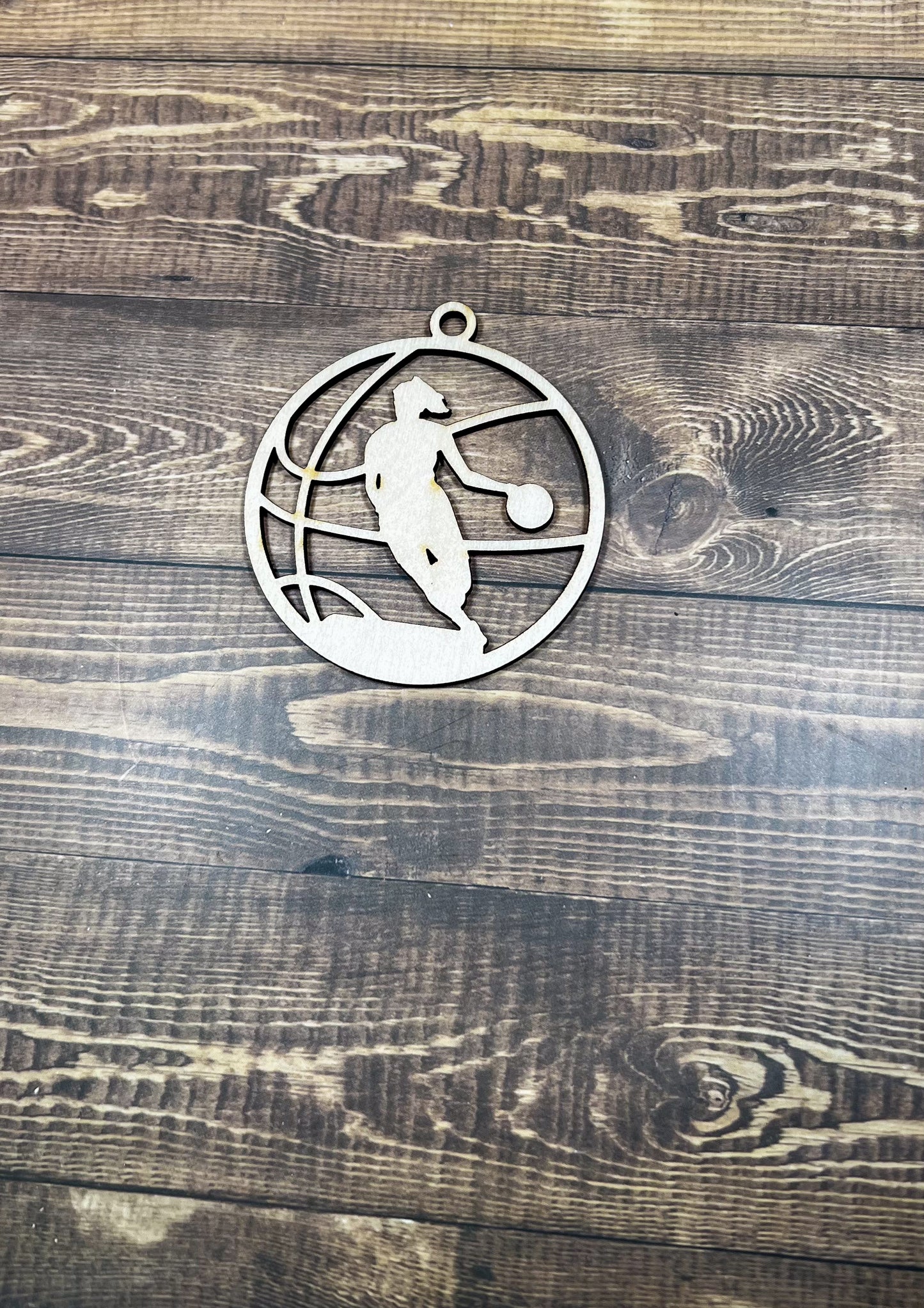 Basketball Ornament, Wooden Sports Ornament, Sports Ornament, Engraved Ornament, Laser Engraved Wood Ornament