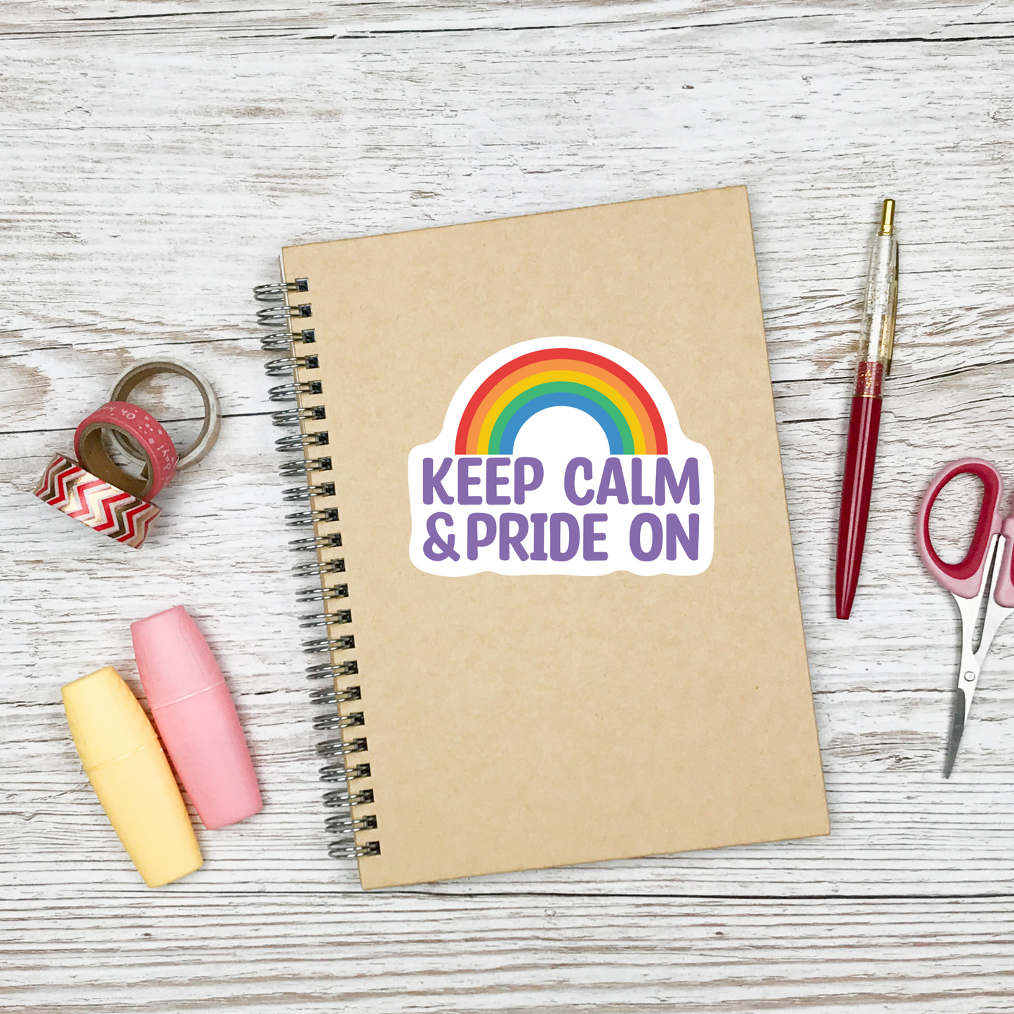Keep Calm & Pride On Sticker, Vinyl sticker , laptop sticker , Pride Sticker