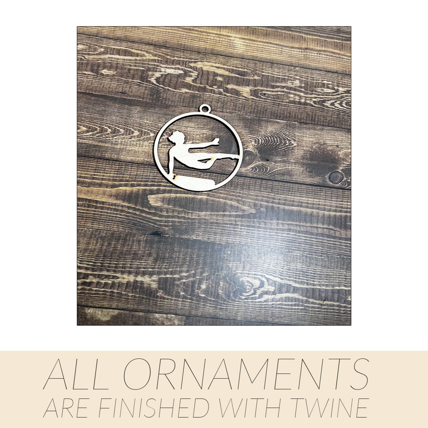 Gymnastic Ornament, Wooden Sports Ornament, Sports Ornament, Engraved Ornament, Laser Engraved Wood Ornament