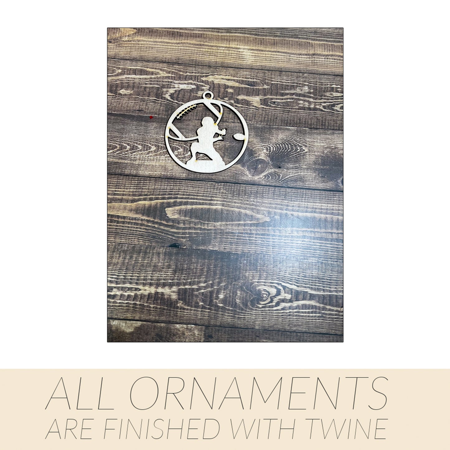 Football Ornament, Wooden Sports Ornament, Sports Ornament, Engraved Ornament, Laser Engraved Wood Ornament